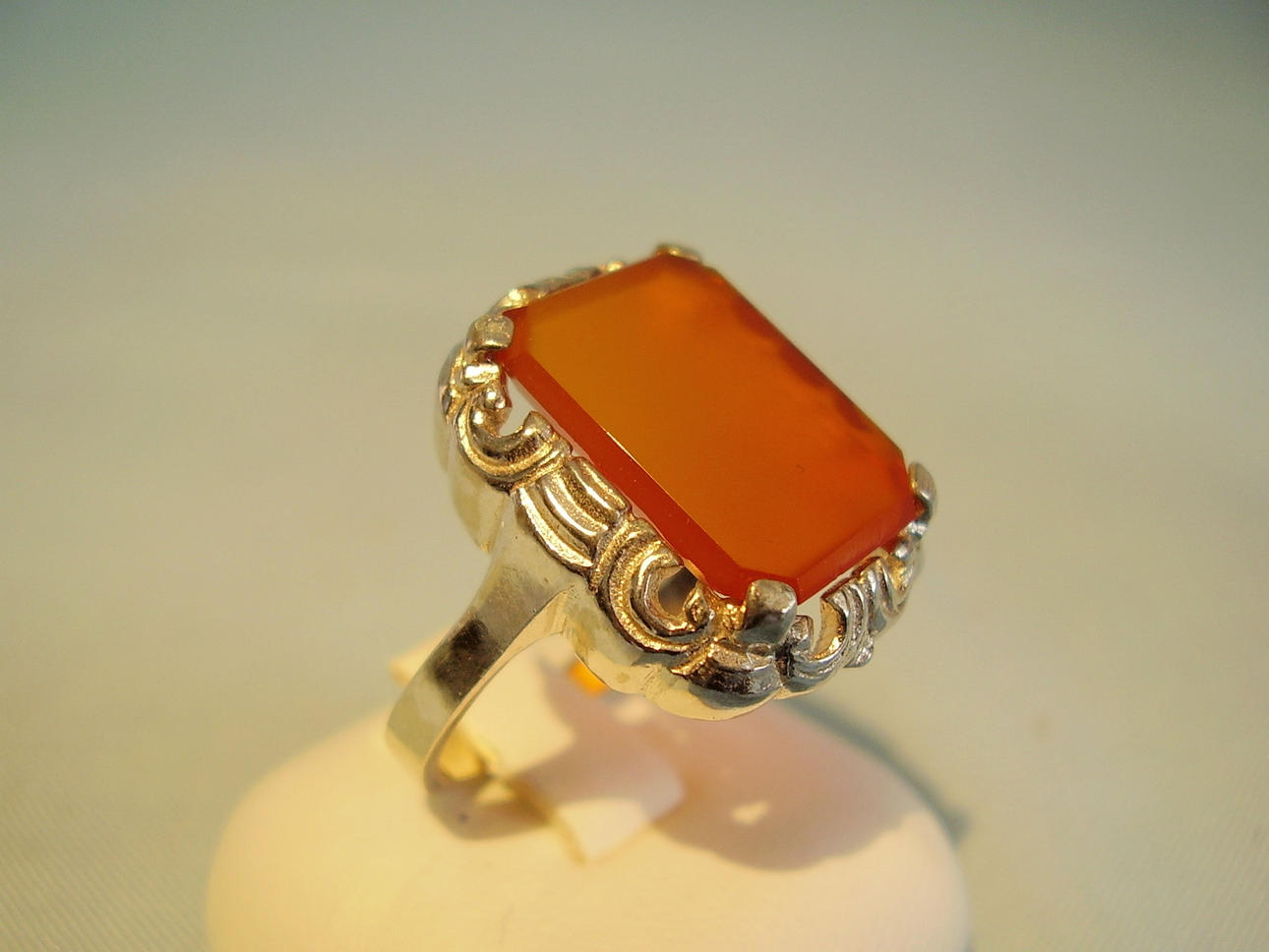 ART DECO CARNELIAN RING silver 935.