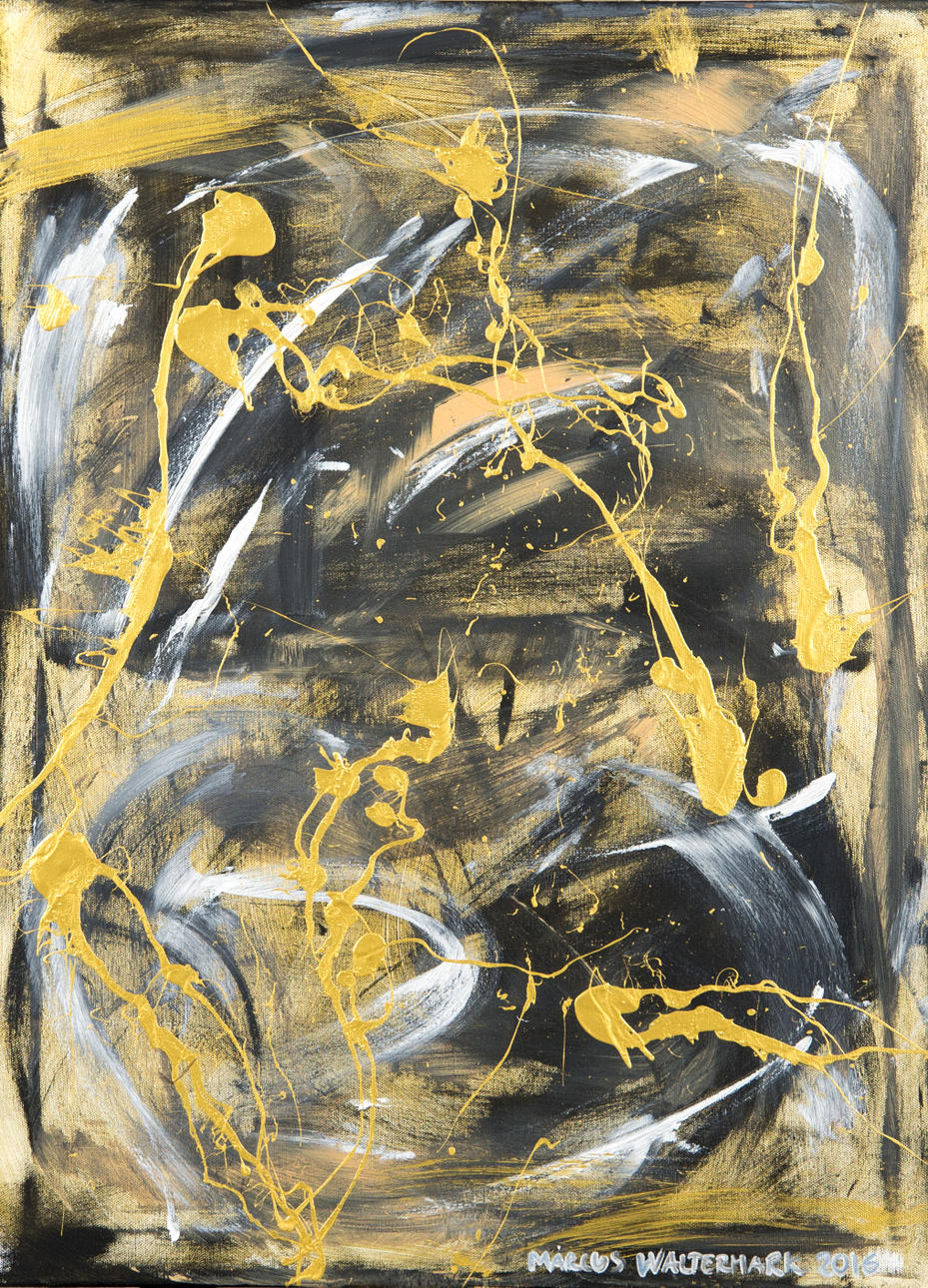 MARCUS WALTERMARK. "Souls of the golden dimension", olja och akryl på duk, signerad 2016.