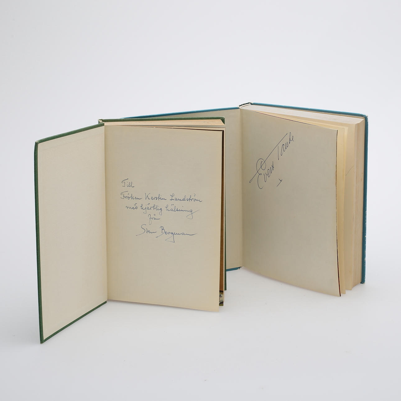 BÖCKER, 2 st, Evert Taube och Sten Bergman, signerade.