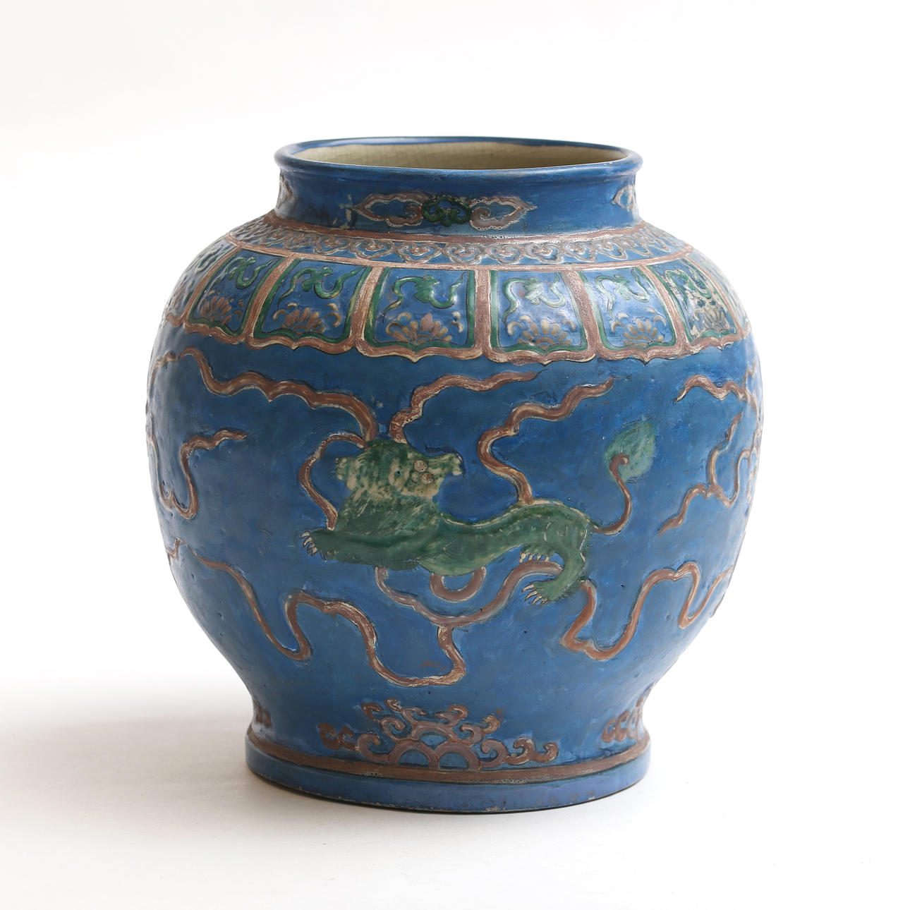 Vase, ceramic, with dragons, China.