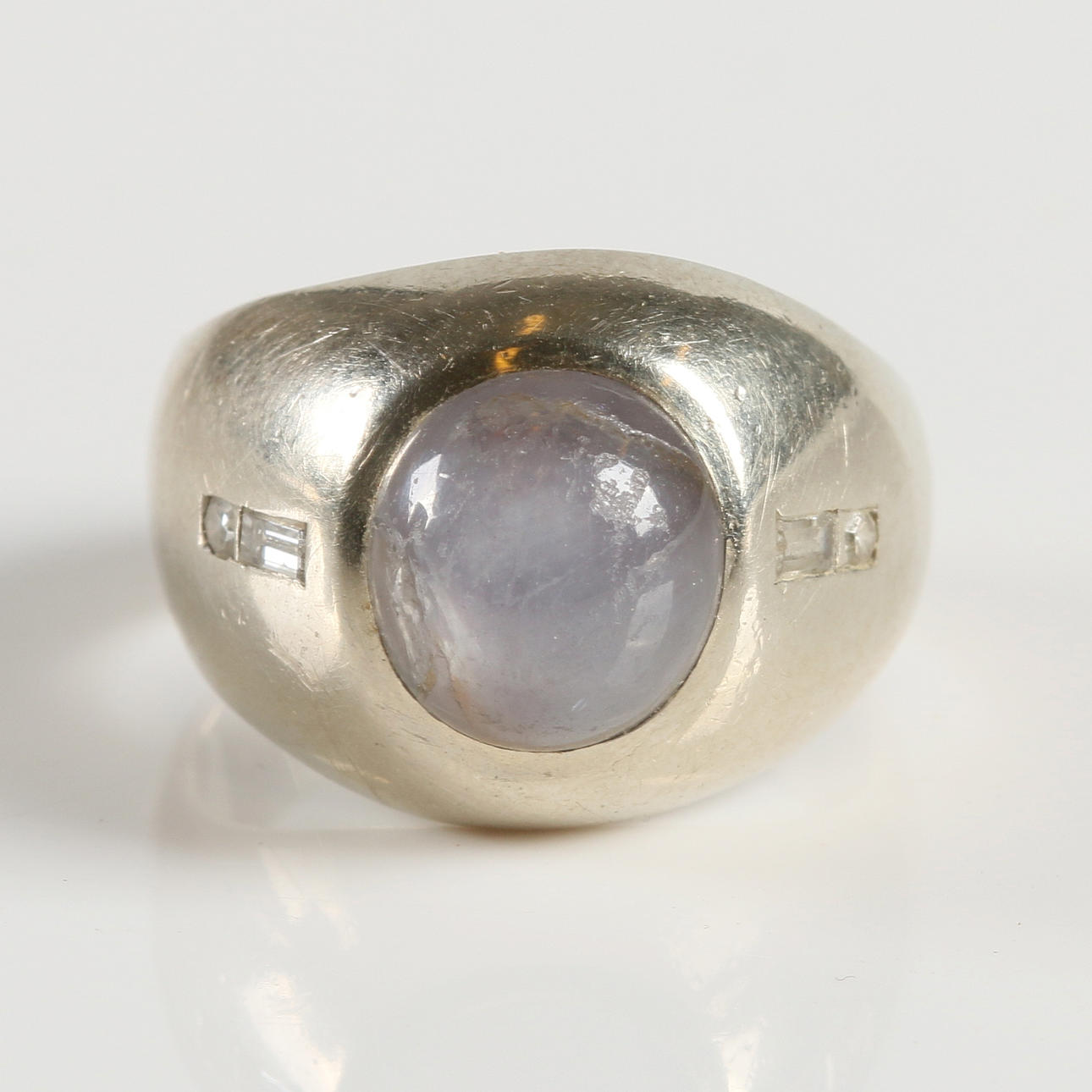 RING, med månsten, 14k vitguld, 1900-tal.