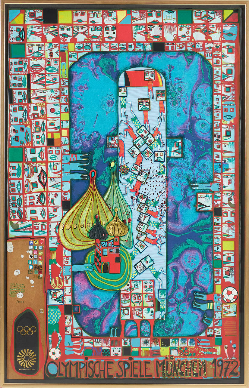 FRIEDENSREICH HUNDERTWASSER. 1972 Olympic Games Munich.