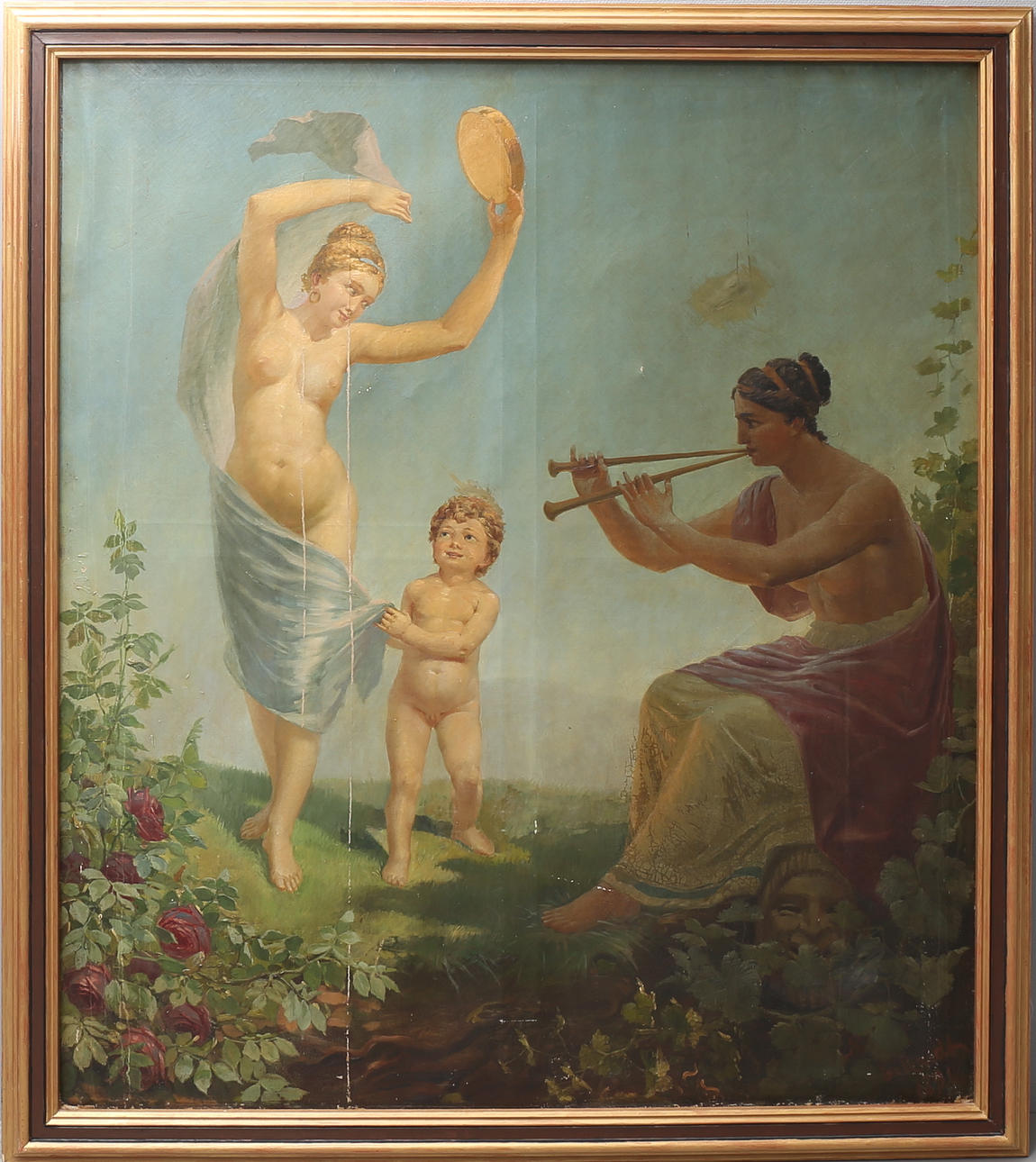 OIDENTIFIERAD KONSTNÄR. Väggfält, olja på duk, signerad, daterad 1881.