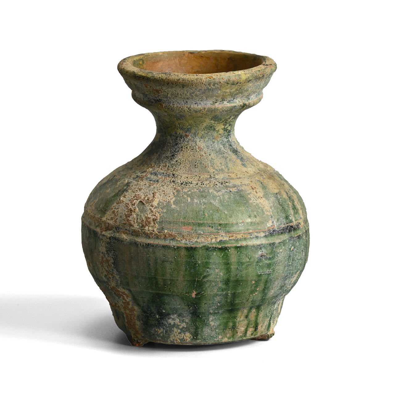 A CHINESE GLAZED POTTERY HU JAR, HAN DYNASTY (206 BC - AD 220