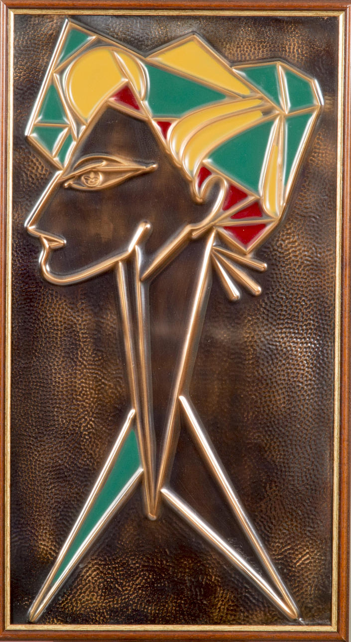 RELIEF, koppar, Ragnar Parcks Konstsmidesataljé, Stockholm 1958.