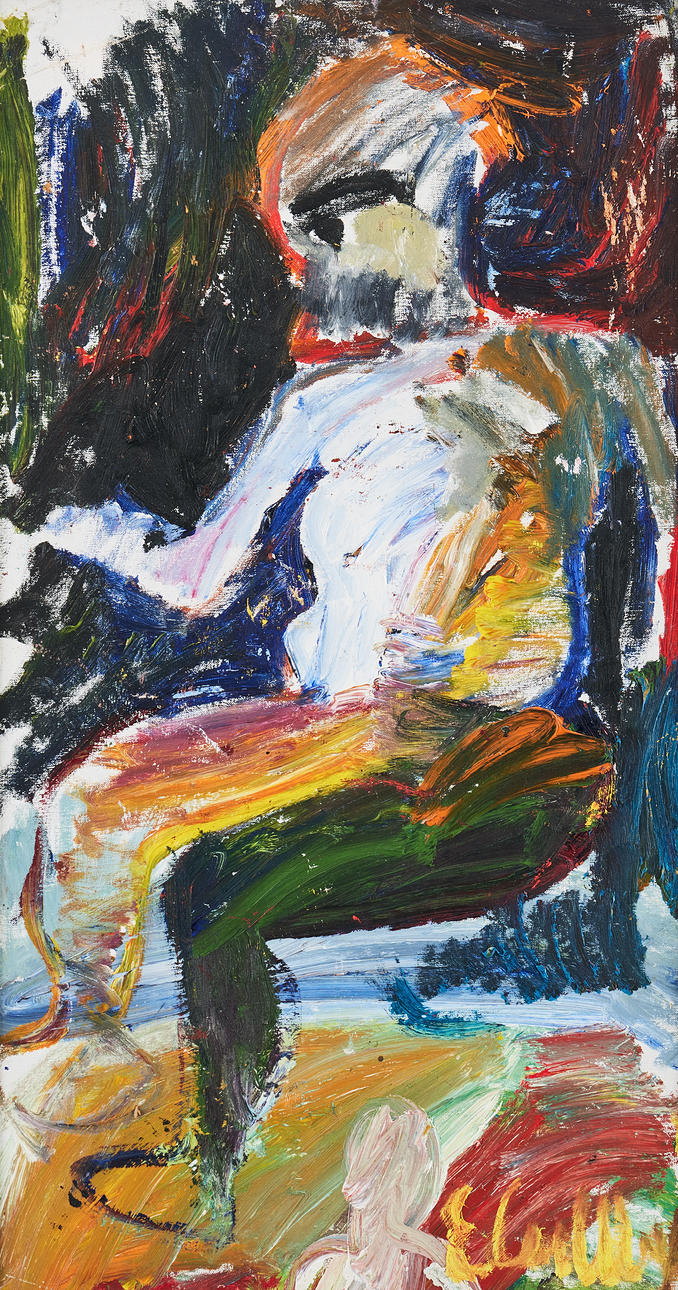 ERLAND CULLBERG. Seated figure in profile.