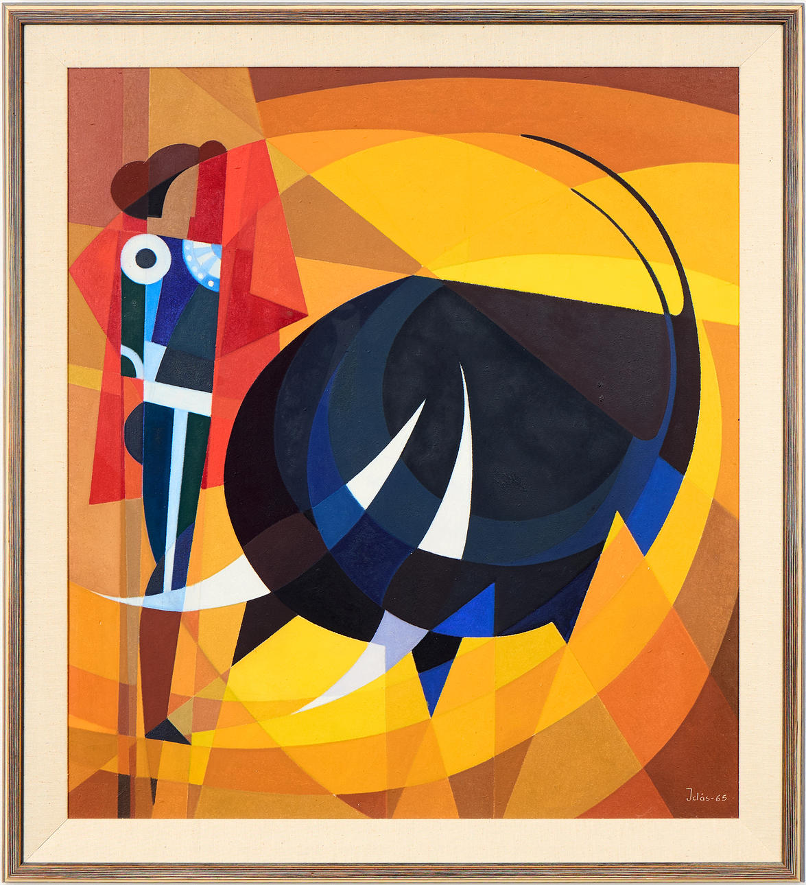 GÖSTA IDÅS. Cubist composition with matador.