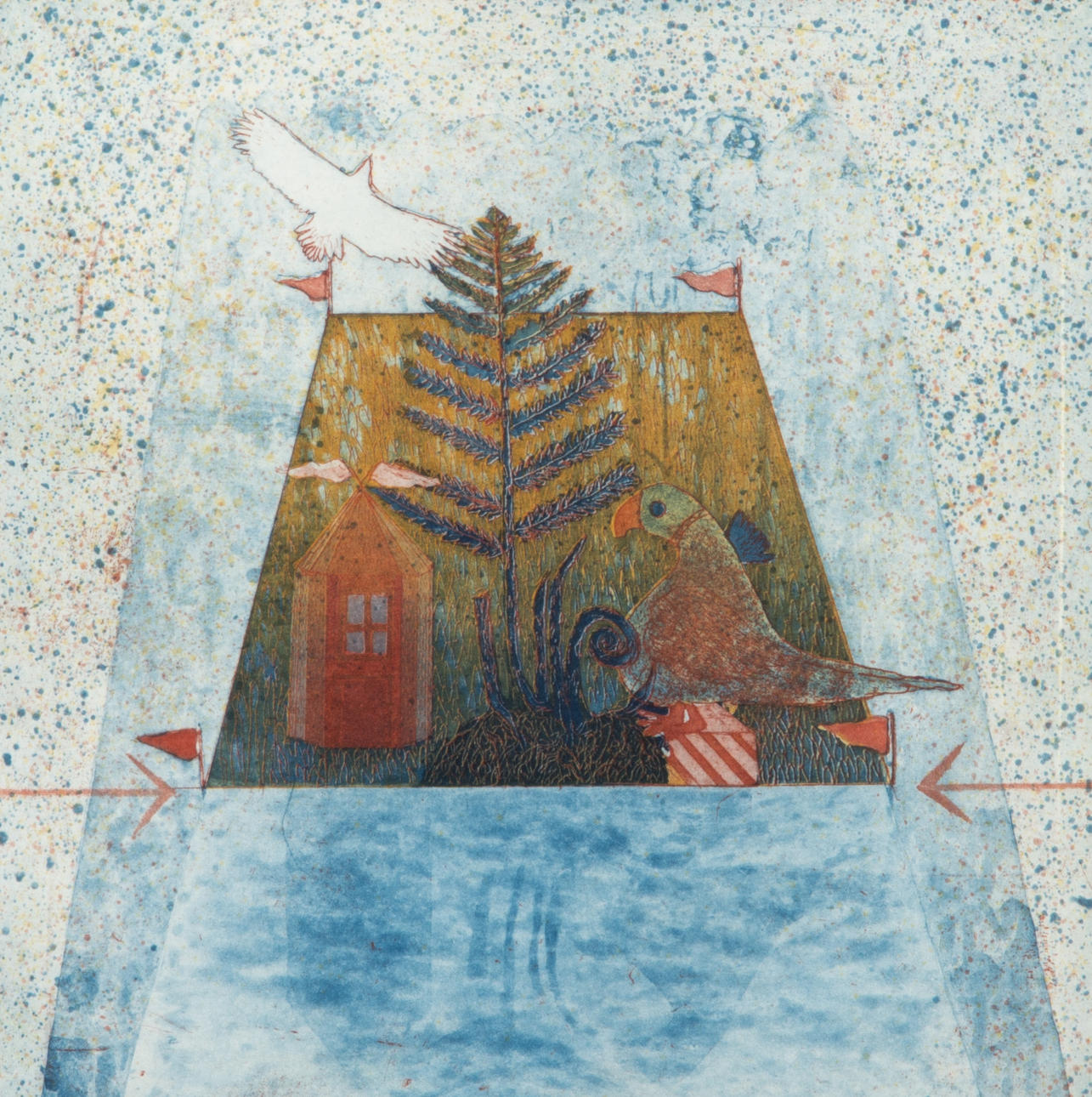 HELMTRUD NYSTRÖM. Komposition, etsning, signerad 1978.