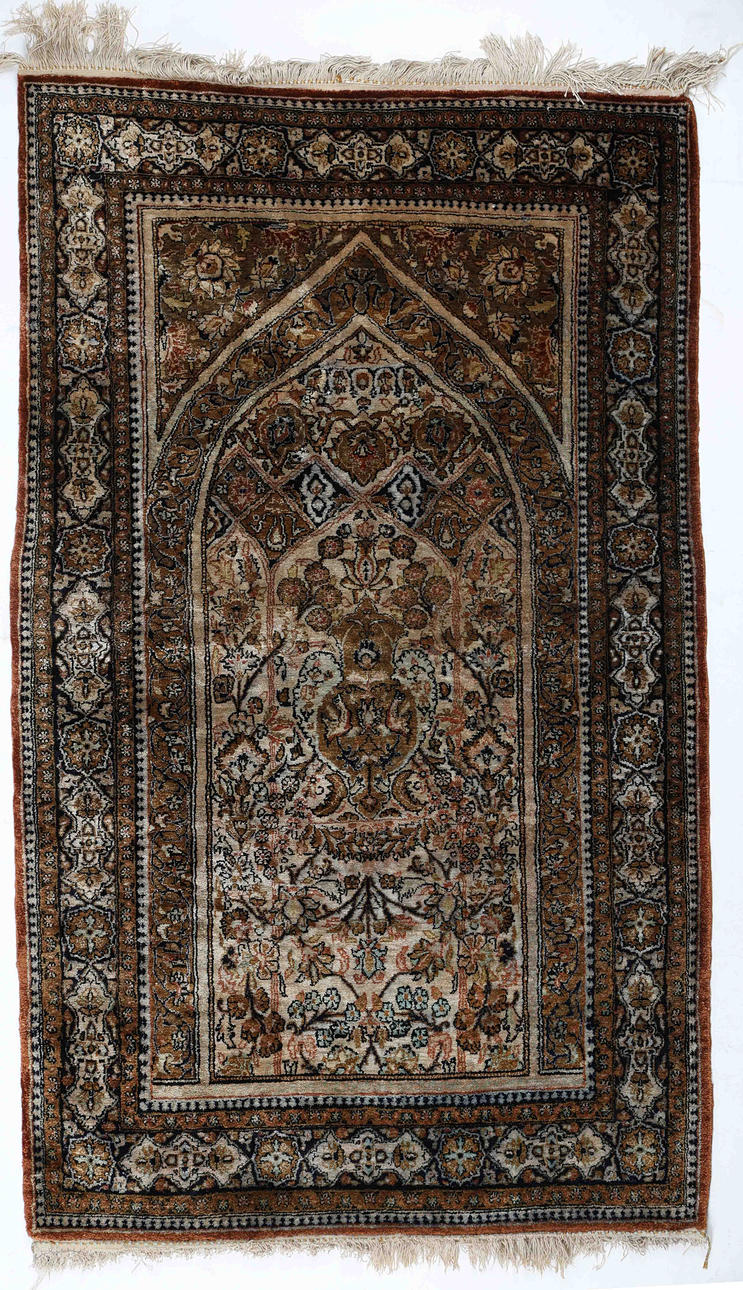 TÆPPE, orientalsk, 138x80 cm, silke.