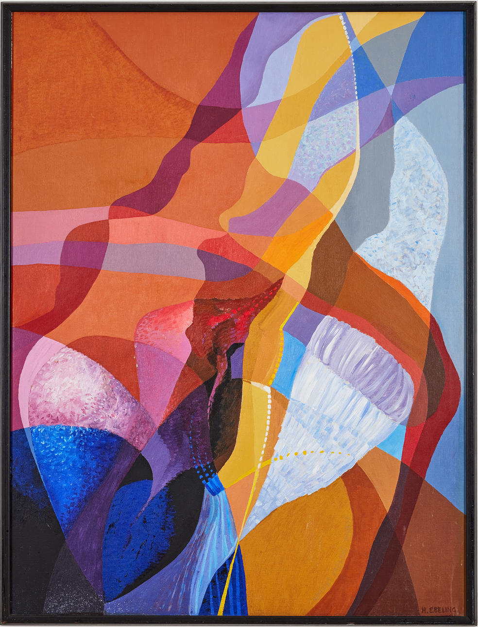 HARRIET EBELING. Abstract composition, oil on canvas, signed.