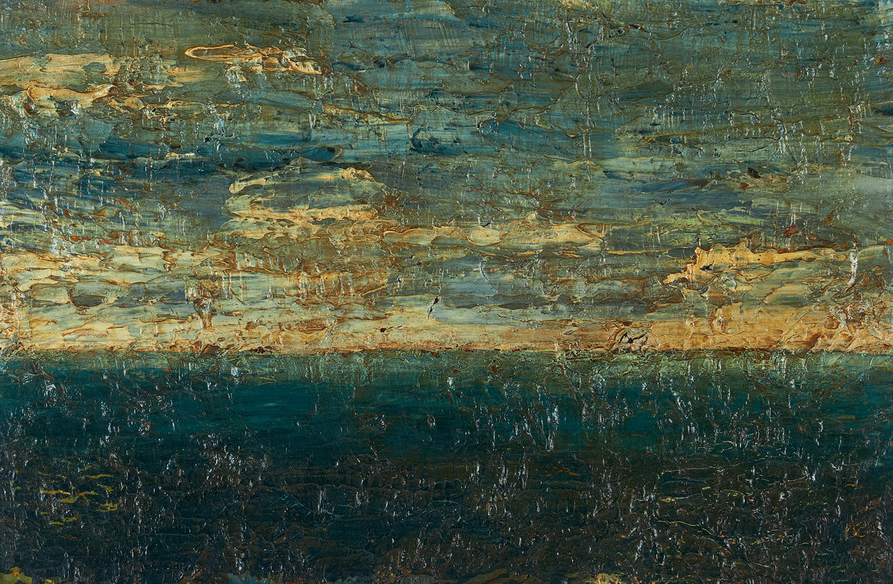 OIDENTIFIERAD KONSTNÄR (1900). Coastal view - horizon, oil on panel.
