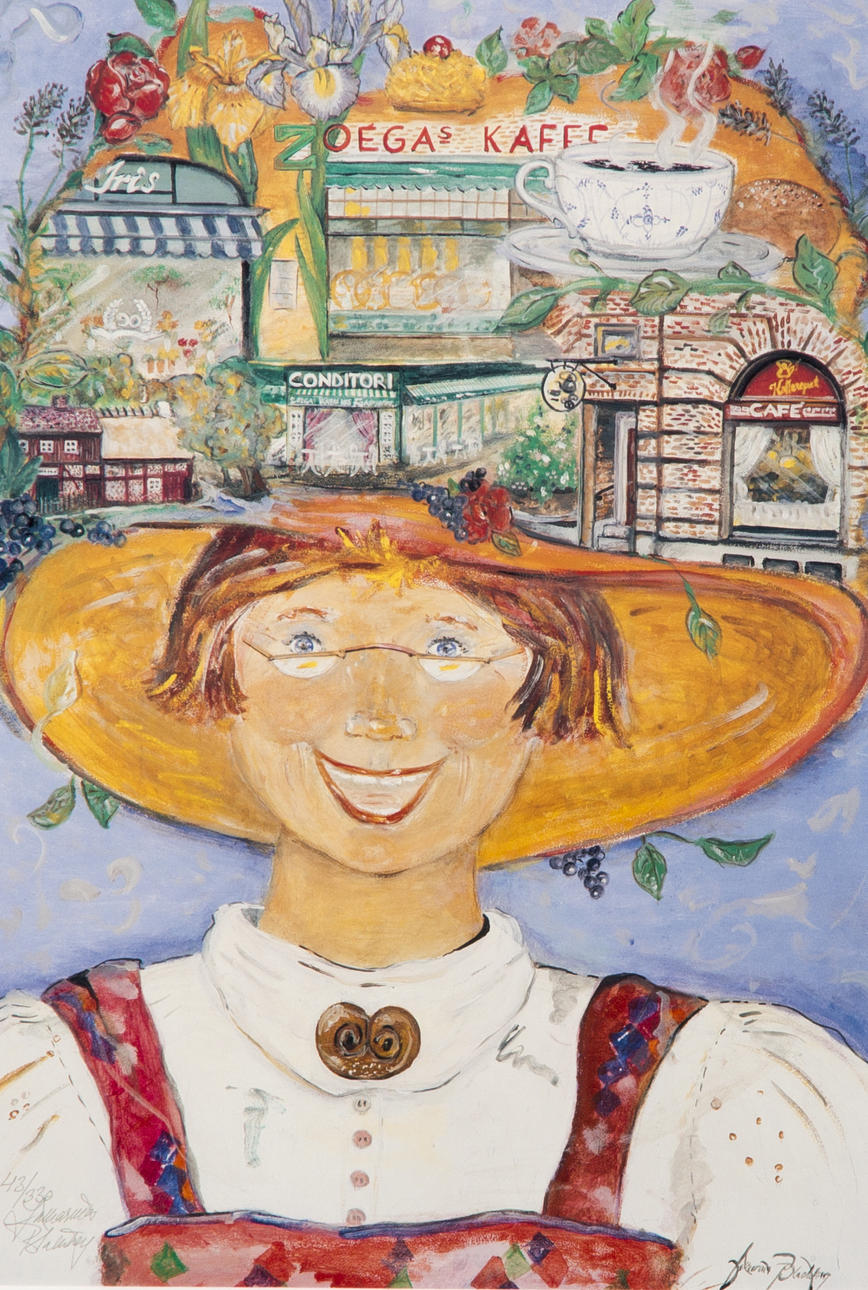 OIDENTIFIERAD KONSTNÄR. Zoegas Kaffé, färglitografi, otydligt signerad.