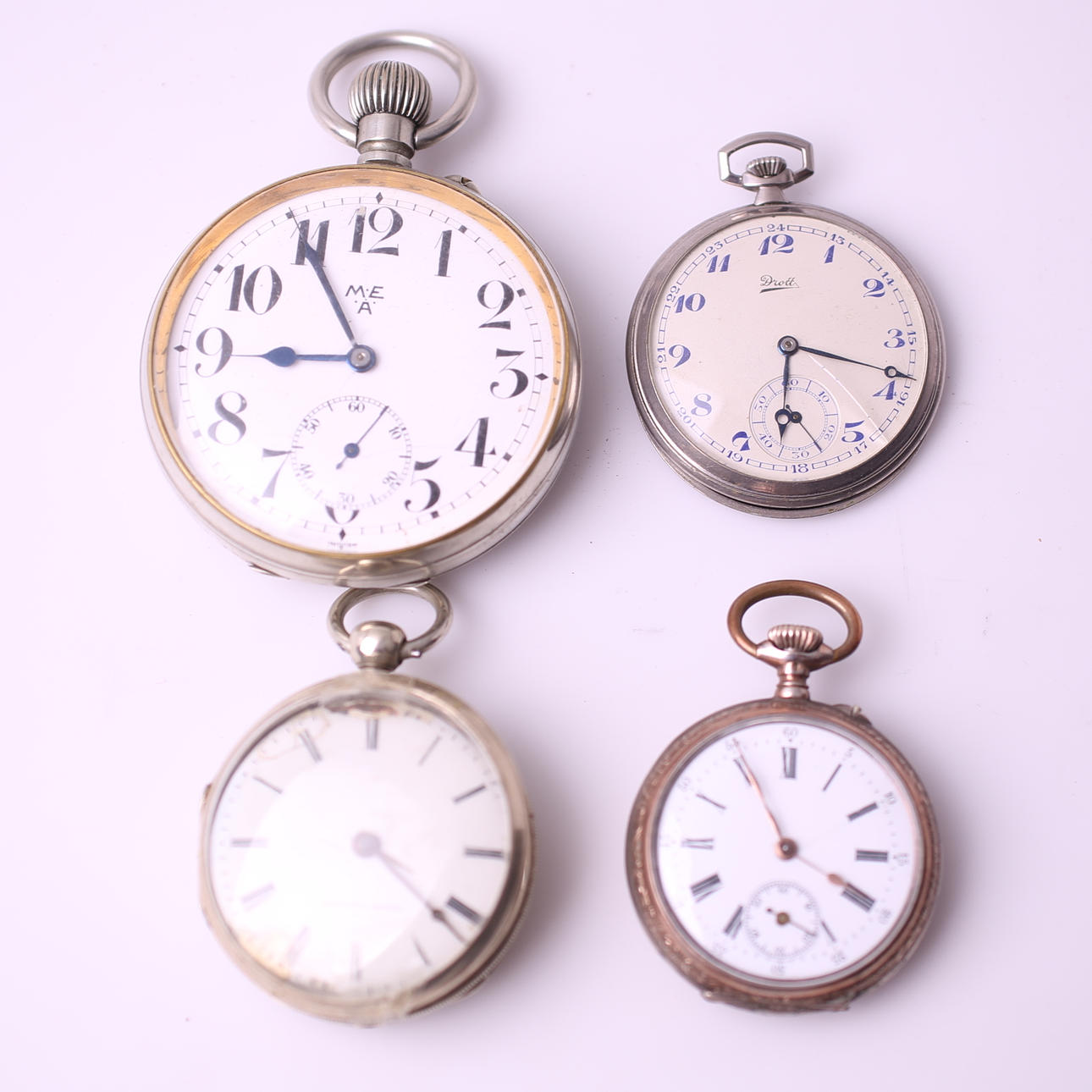 FICKUR, 4 st, MEA Doxa / Drott / Bordier á Geneve / Remontoir, 18-/1900-tal.