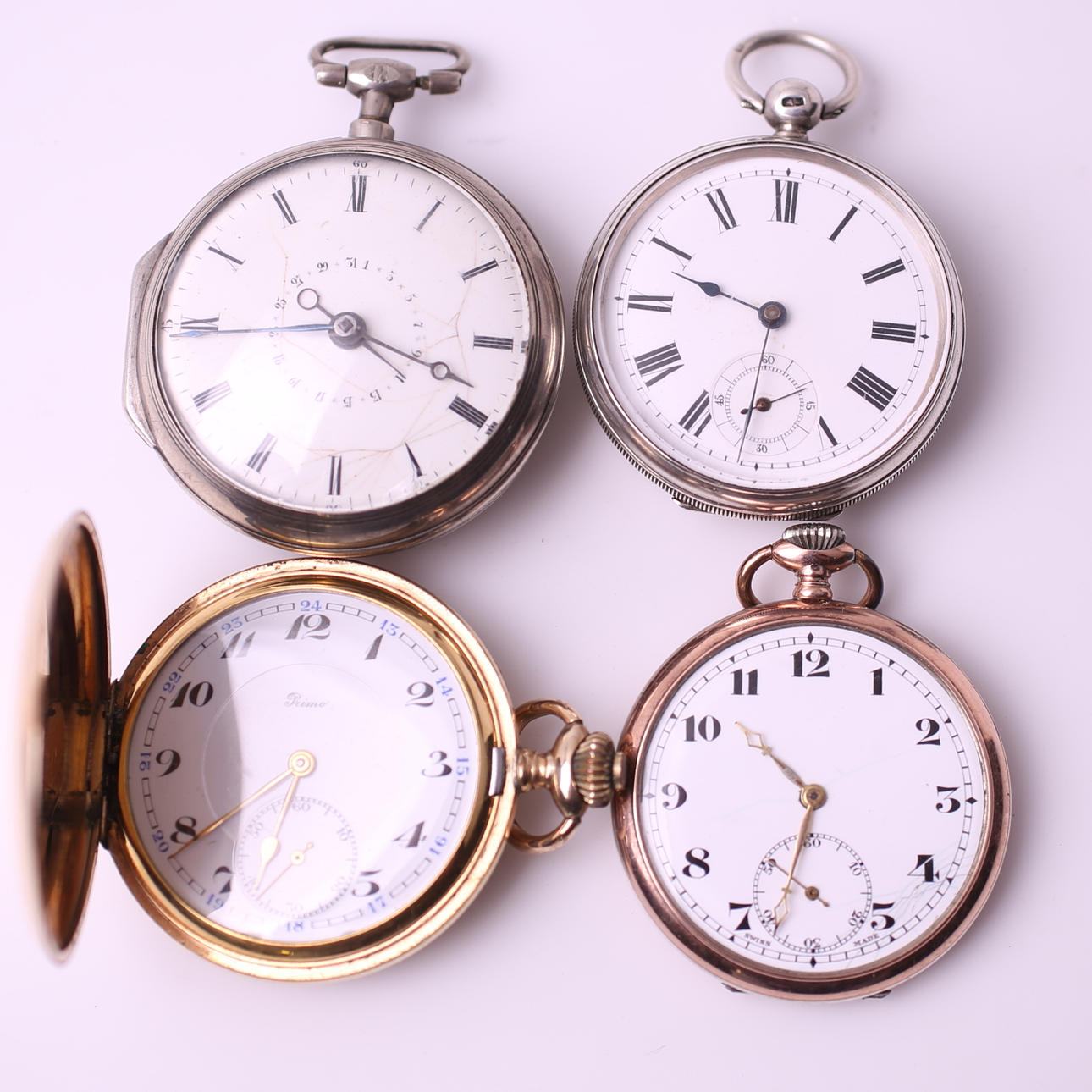 FICKUR, 4 st, omärkt / Atlantiz / Primo / omärkt, 18-/1900-tal.