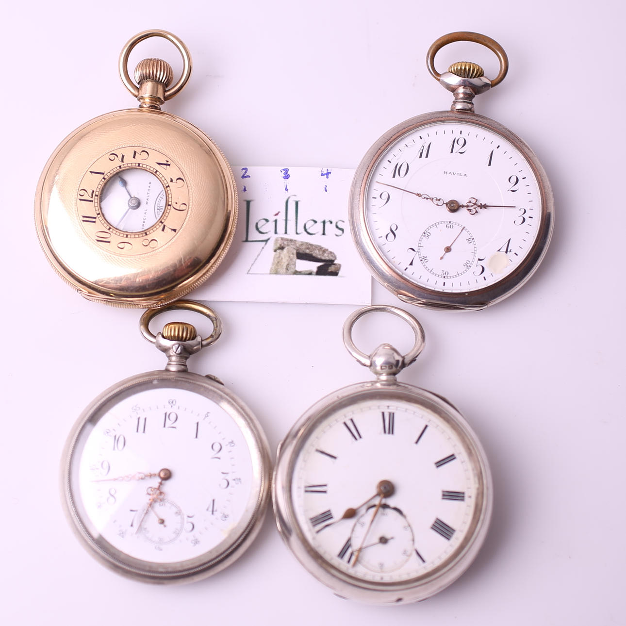 FICKUR, 4 st, Waltham / Havila / omärkt / J.G.G., 18-/1900-tal.