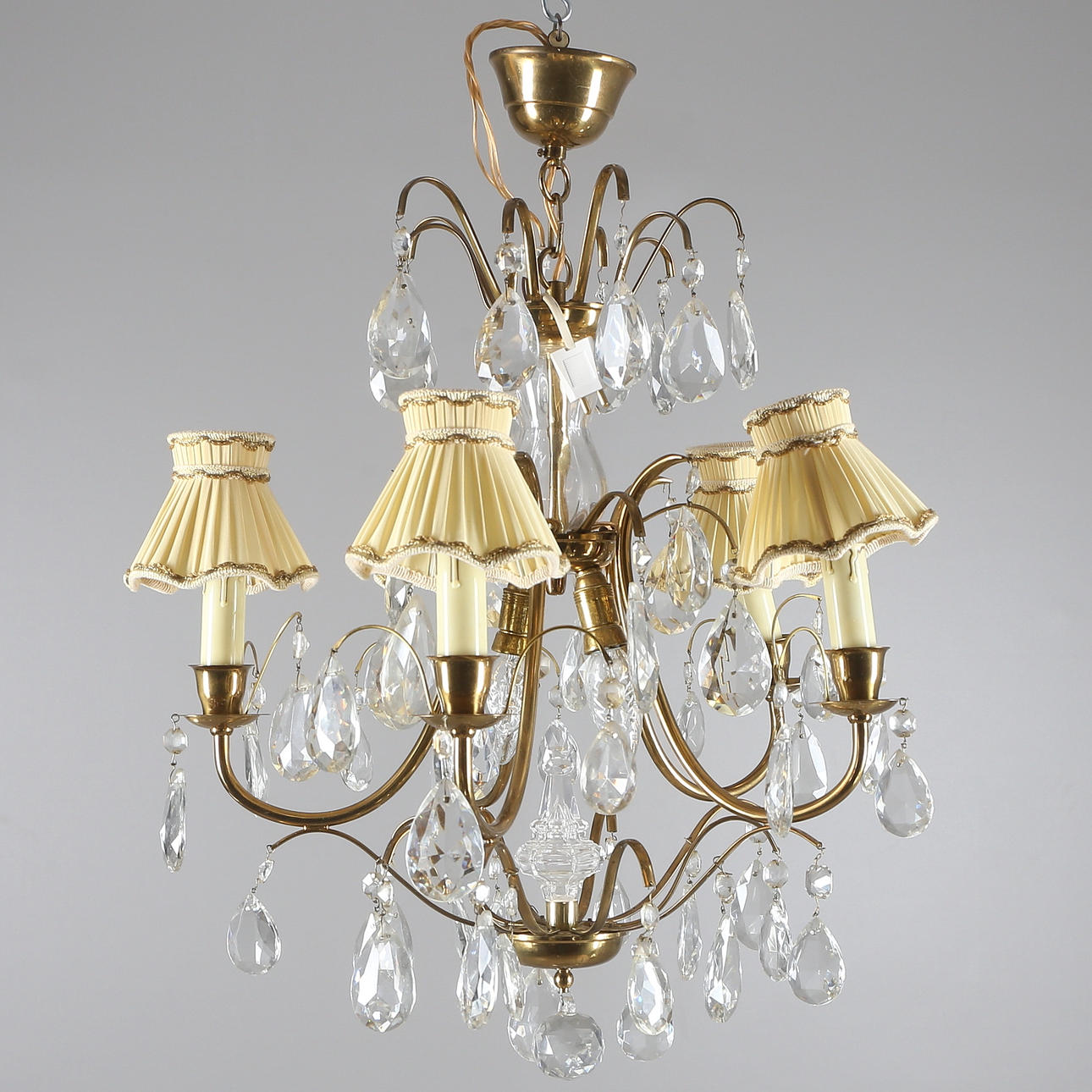 TAKKRONA, mässing/gulmetall, totalhöjd ca 67 cm, 1900-tal.