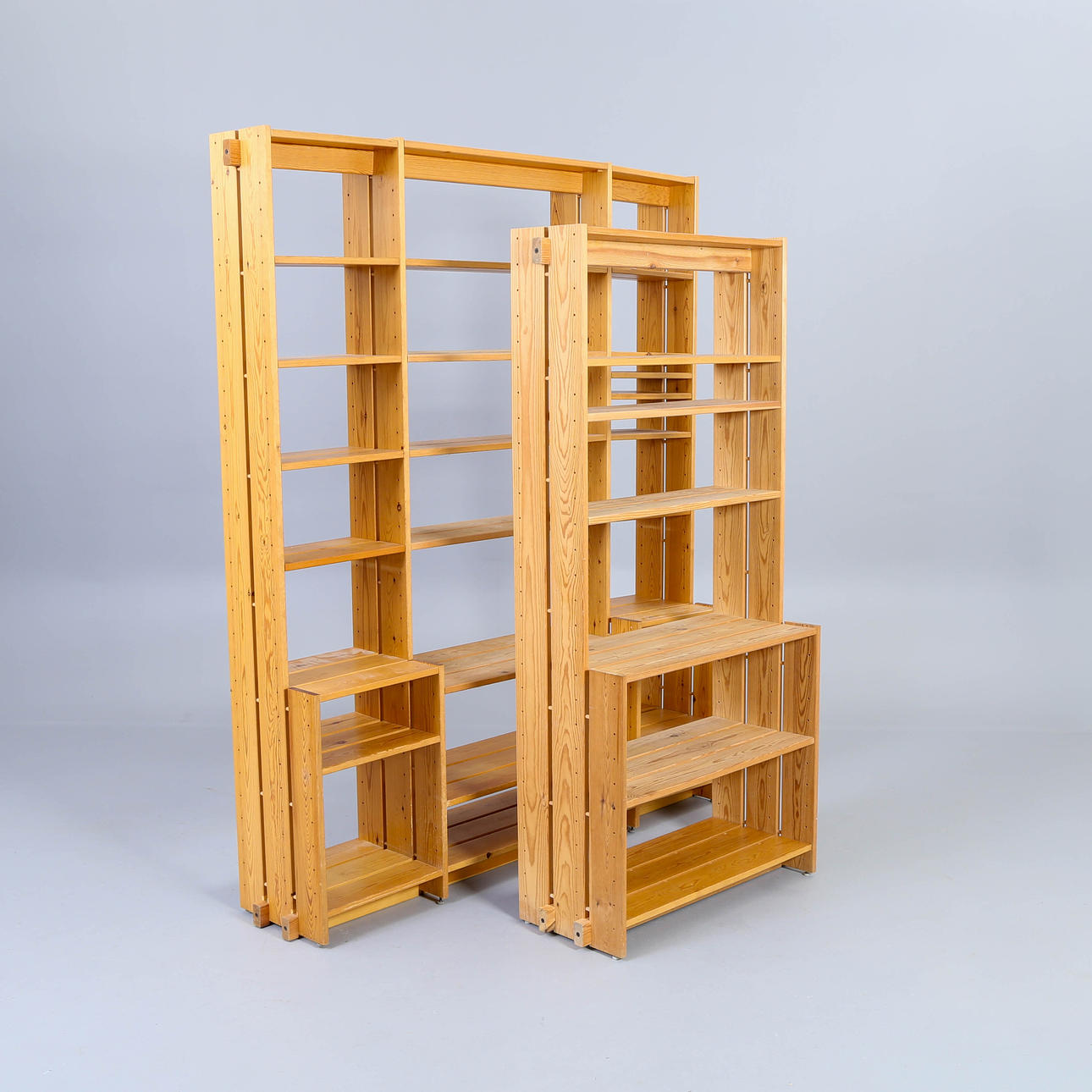 Scandinavian design. Solid pine shelving system, 1970s (2). Furniture ...