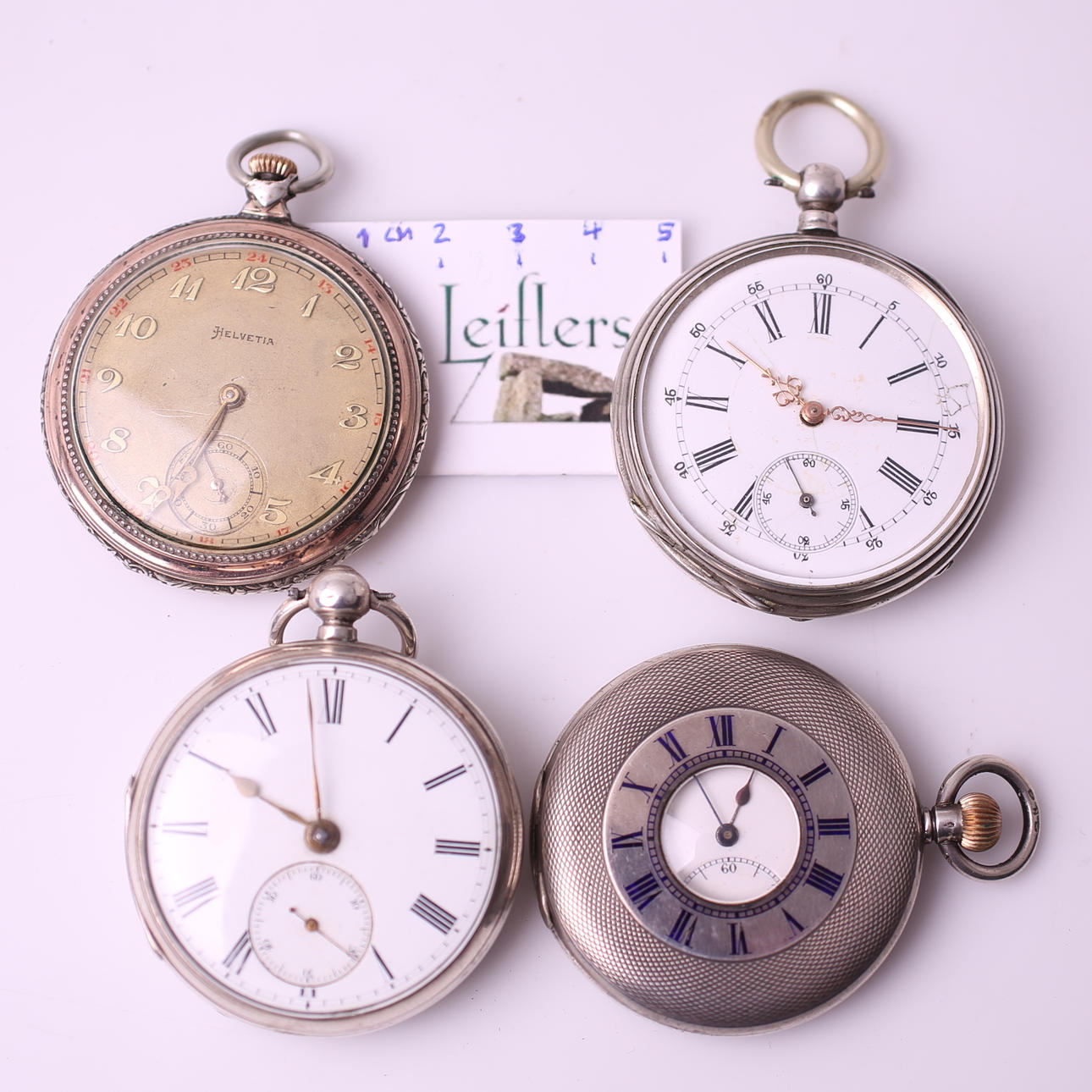 FICKUR, 4 st, Helvetia / omärkt / omärkt / omärkt jaktur, 18-/1900-tal.