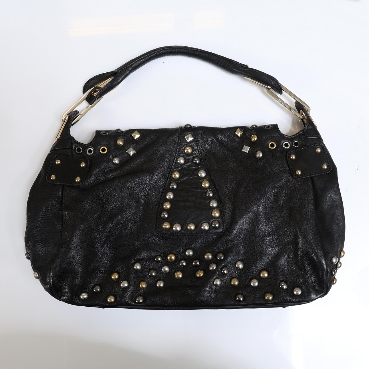 HANDBAG, leather and rivets, Jimmy Choo for HM. Vintage  display picture 2