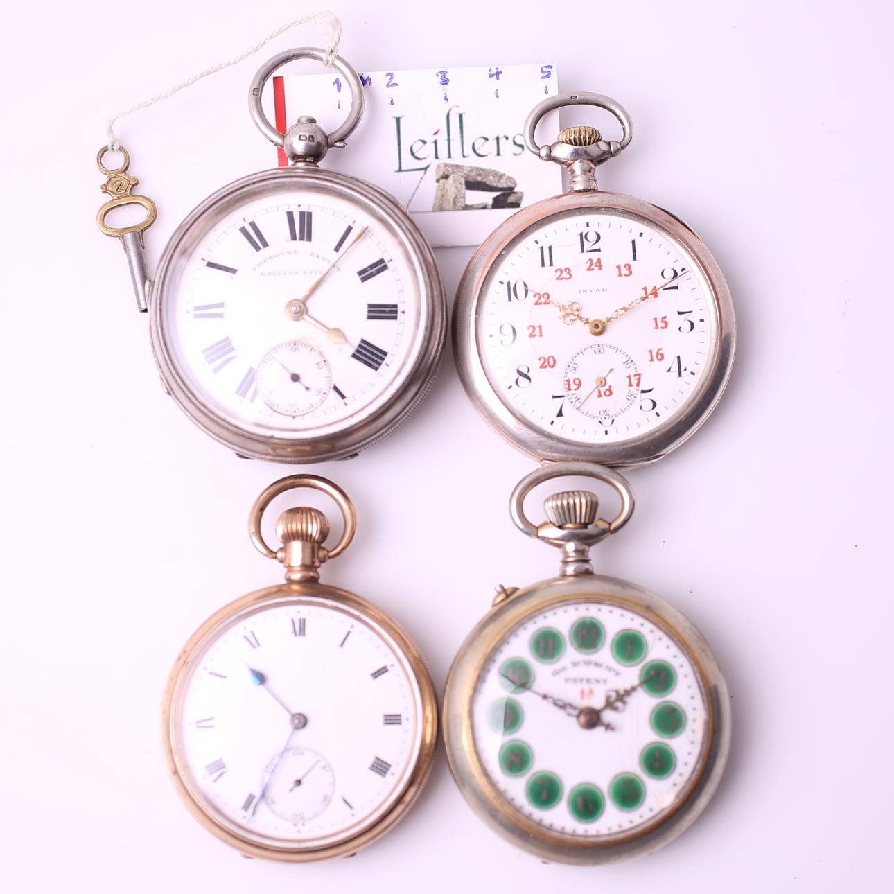 FICKUR, 4 st, Improved Patent / Invar / Star Dennison / Gre.Roskopf, 18-/1900-tal.