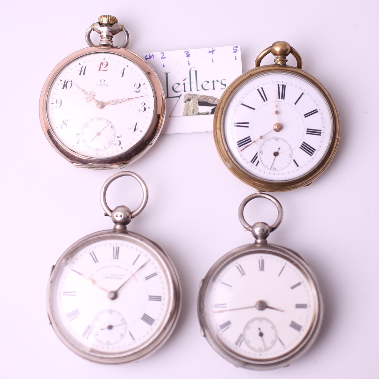 FICKUR, 4 st, Omega / Chronometre / J.G.Graves / omärkt, 18-/1900-tal.