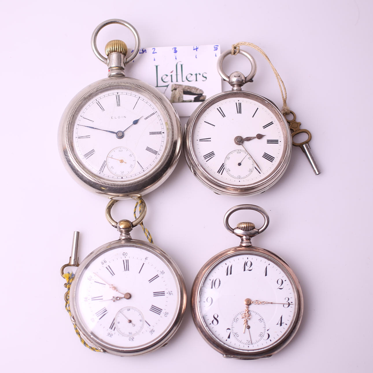 FICKUR, 4 st, Elgin / omärkt / omärkt / omärkt, 18-/1900-tal.