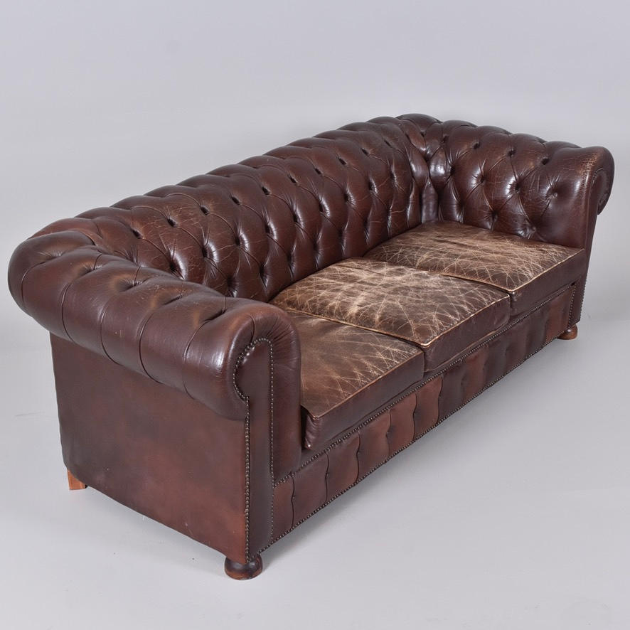 SOFA, brown leather.