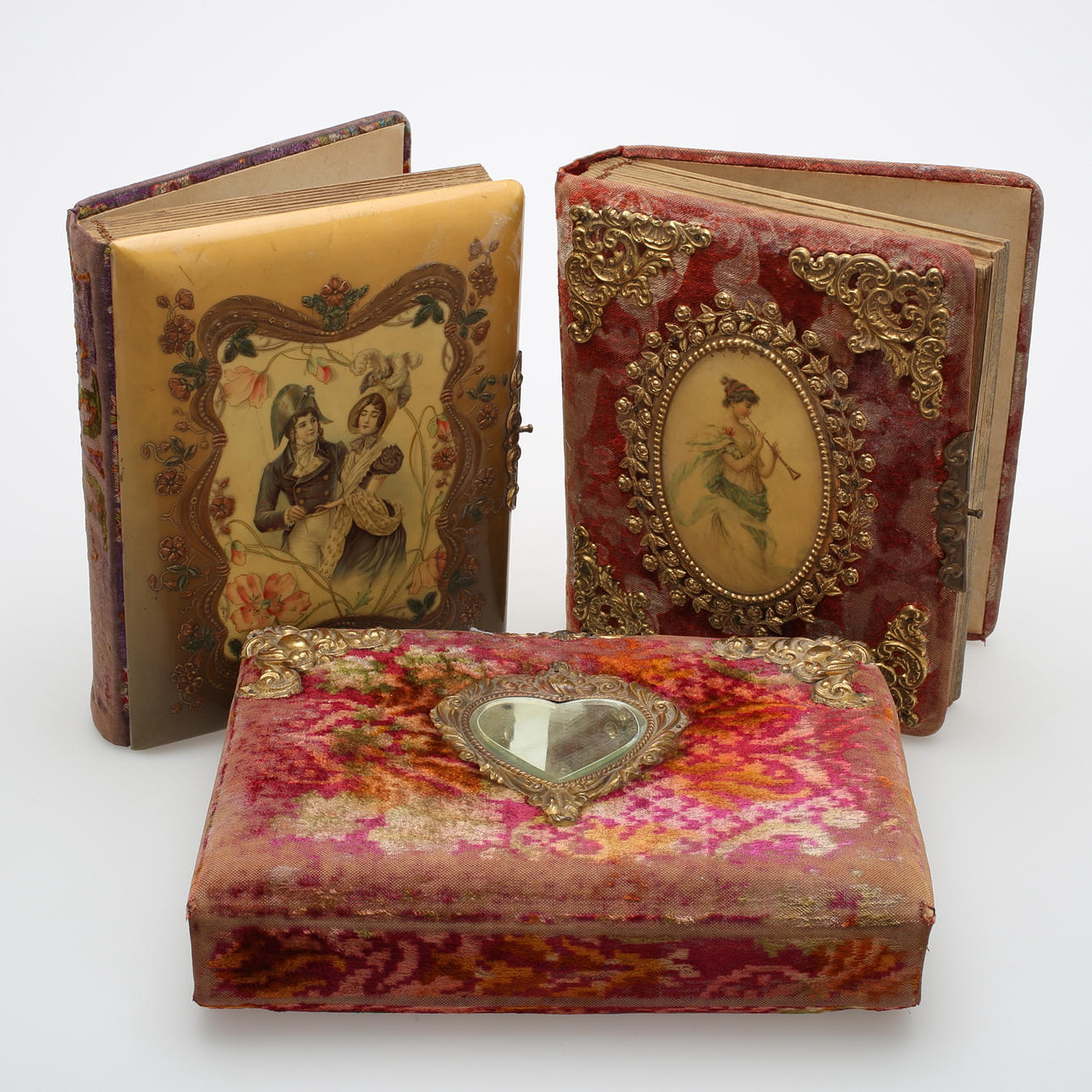 FOTOALBUM/BREVKORTSALBUM, 3 st, 1800/1900-tal.