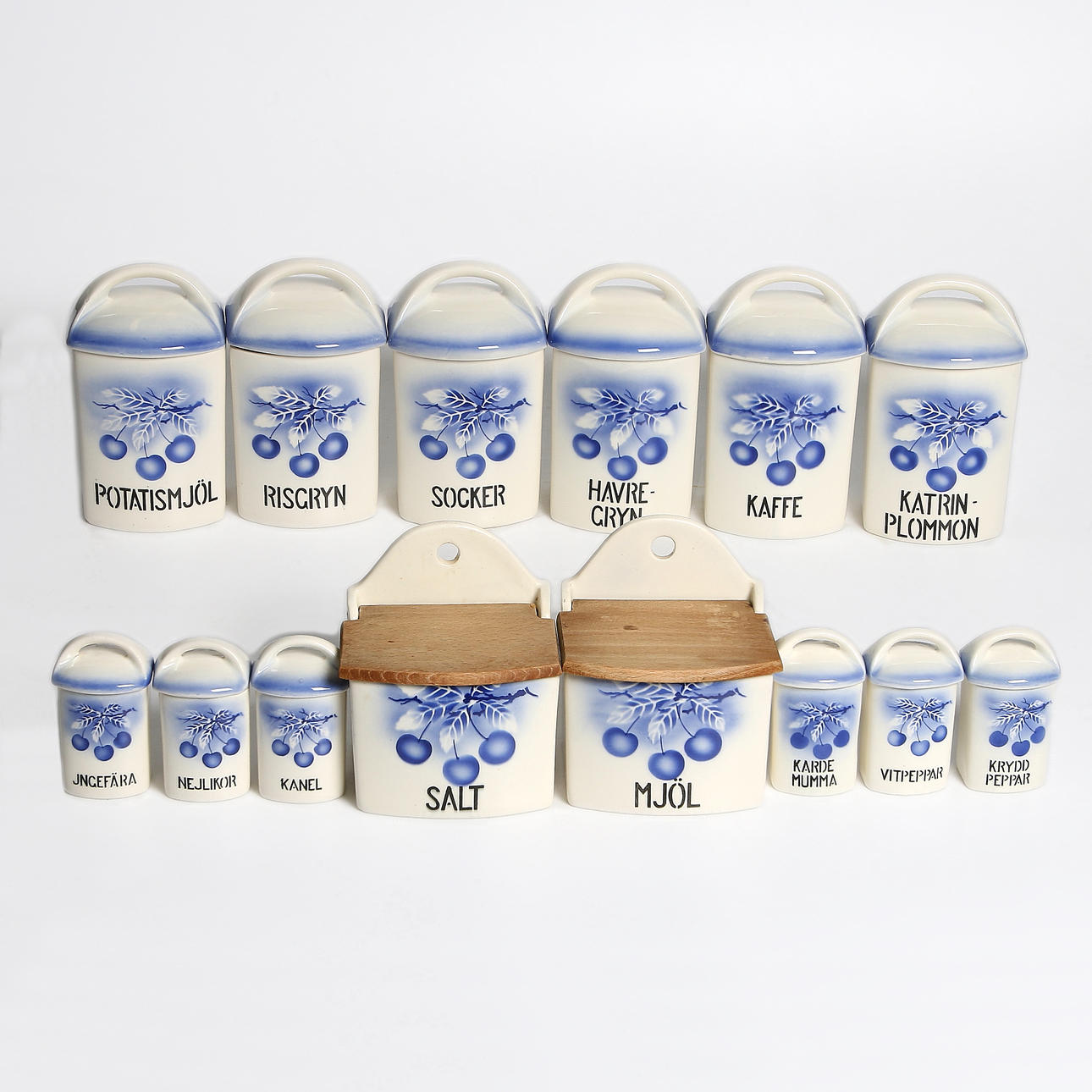 SPECERIBURKAR, 14 st, flintgods, omkring sekelskiftet 18/1900.