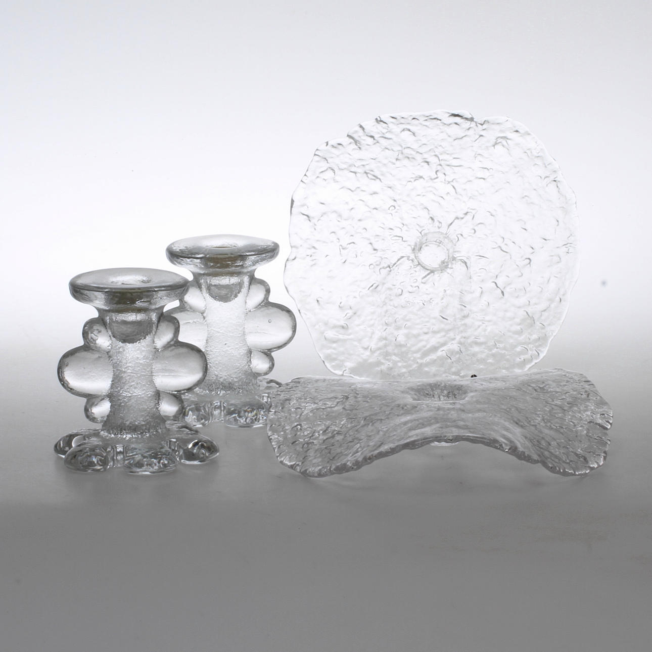 LJUSSTAKAR 2 par, glas, Pukeberg.