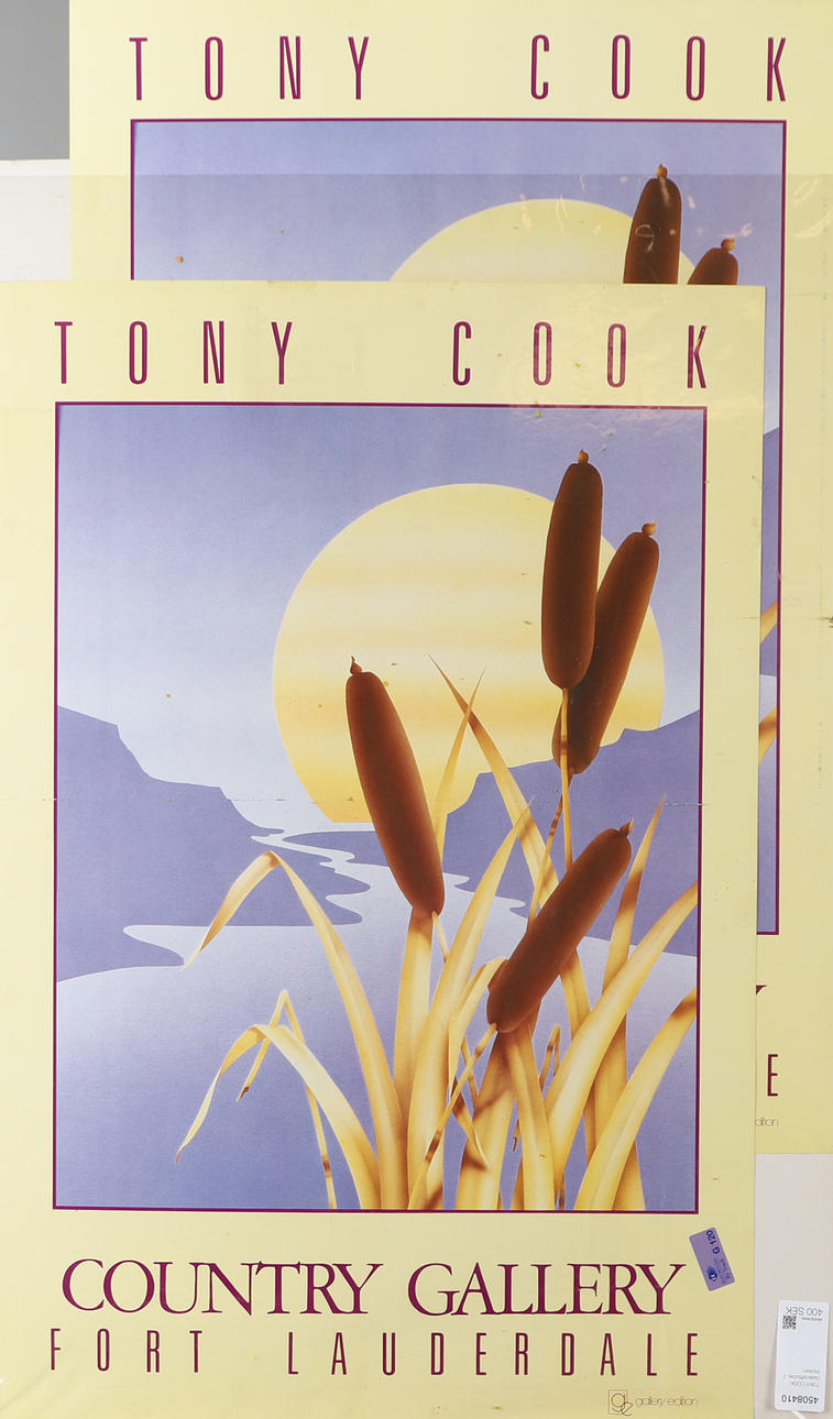 TONY COOK. Gallery posters, 2 pieces. Art - Engravings & Prints - Auctionet
