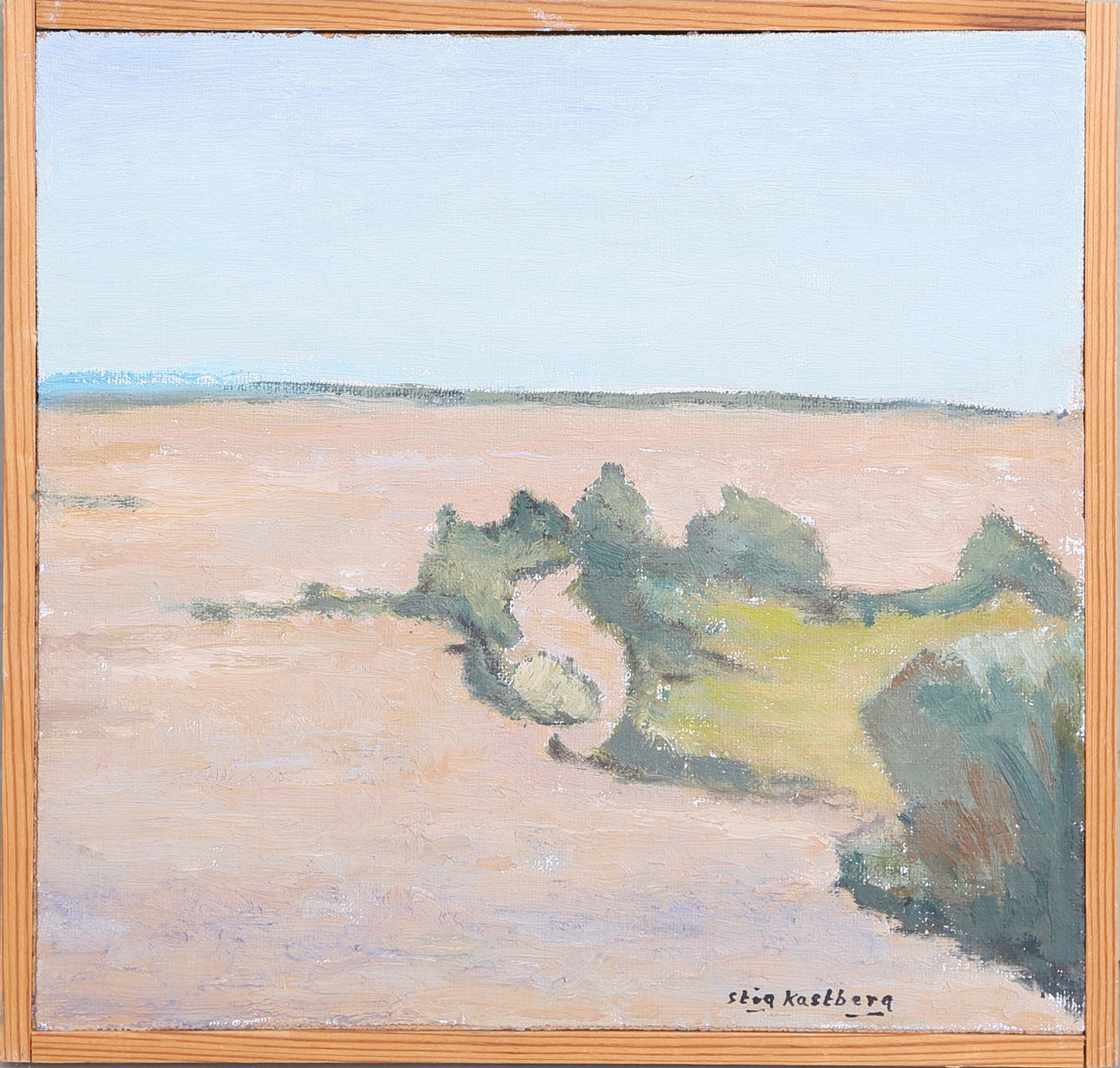 STIG KASTBERG. "Utsikt Lofta Öland", olja på pannå, signerad.