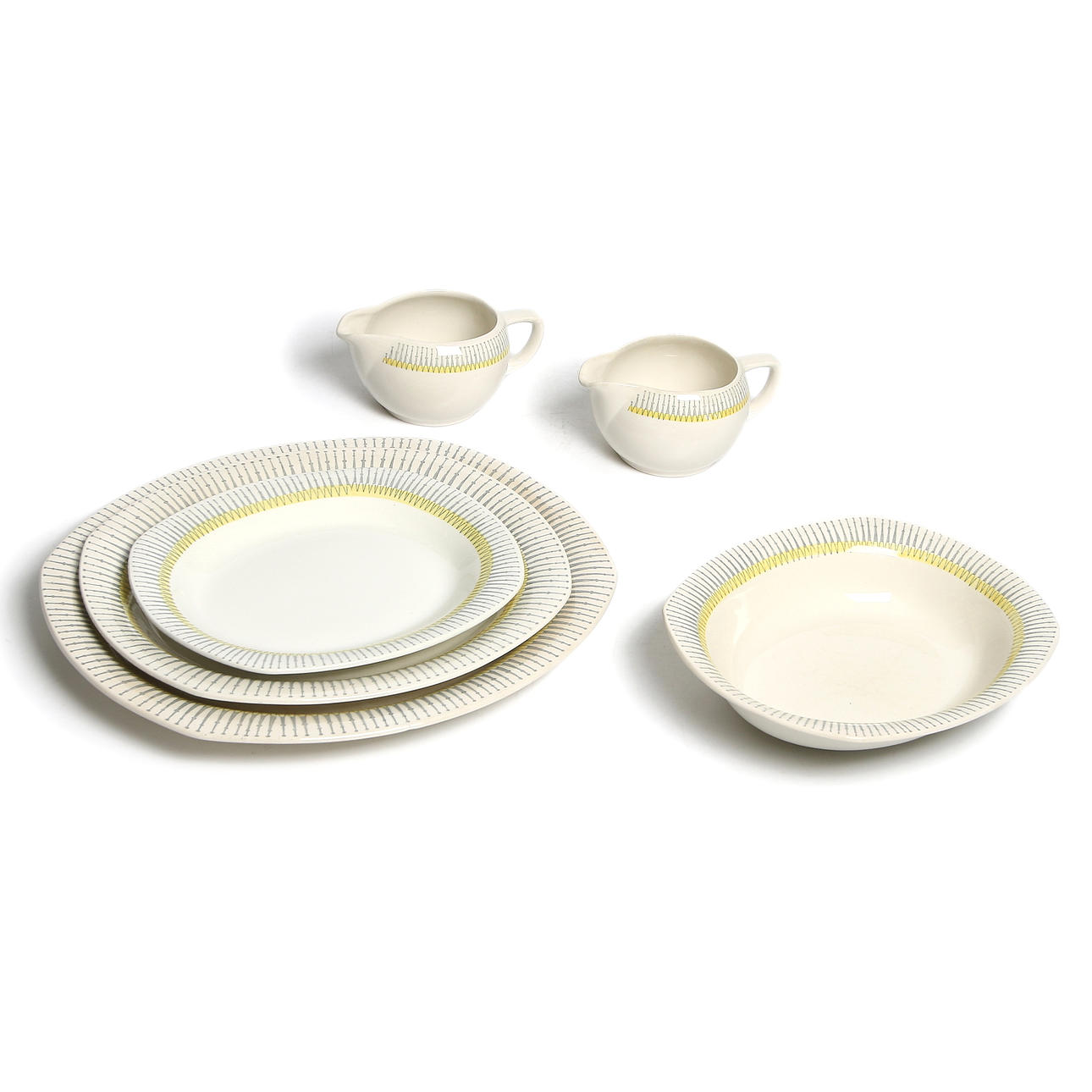 SERVISDELAR, 6 delar, porslin, "Pigg", Gefle.