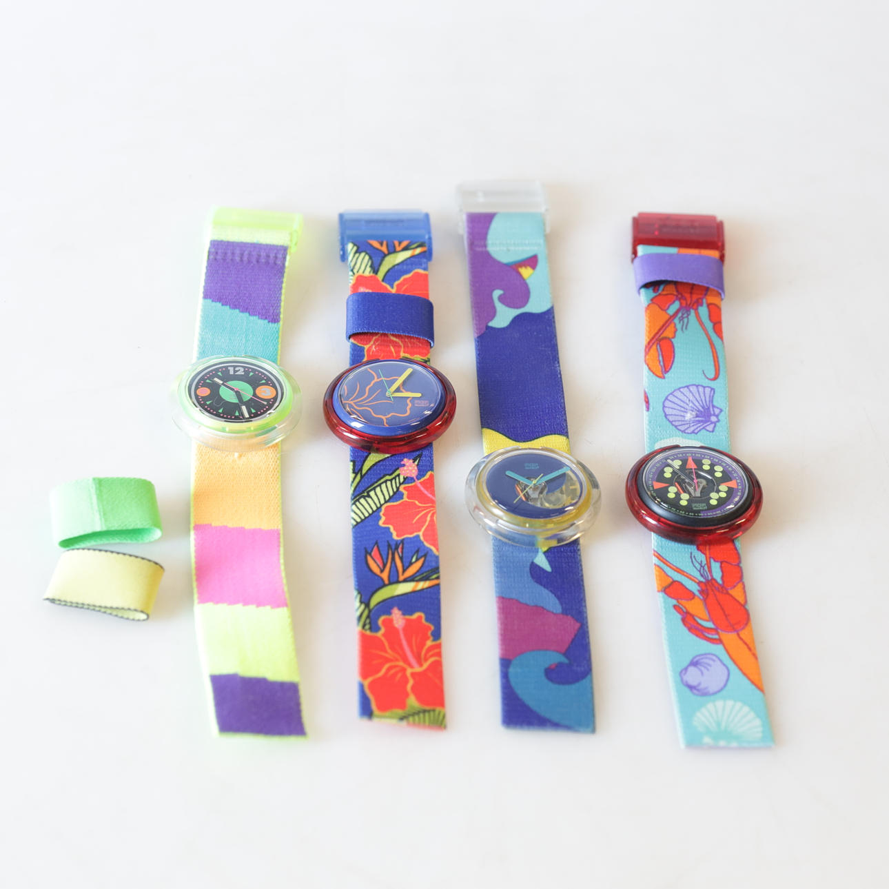Armbandsur, 4 kpl, Pop Swatch, 1990-luku.