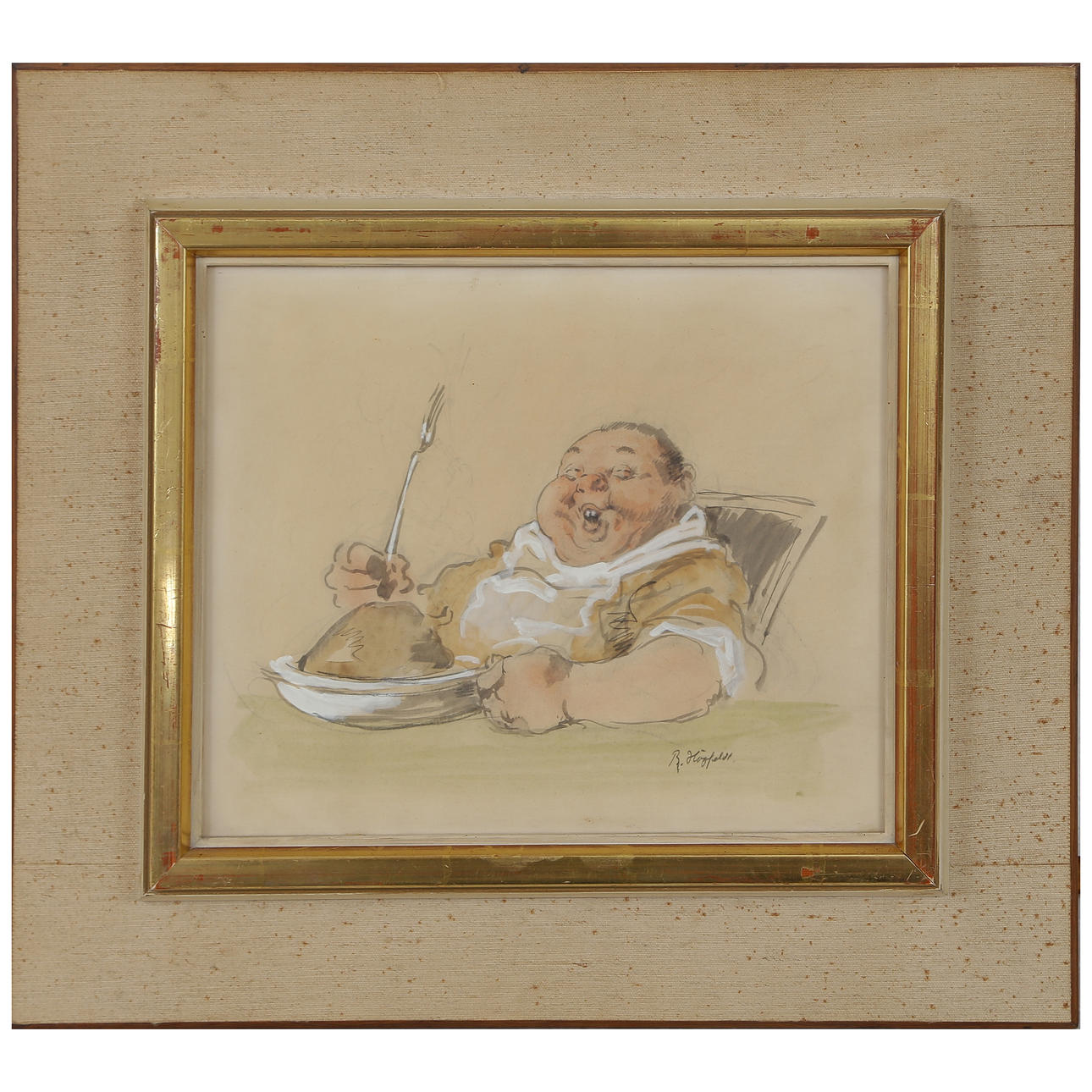 ROBERT HÖGFELDT. WATERCOLOR/GOUACHE, SIGNED.