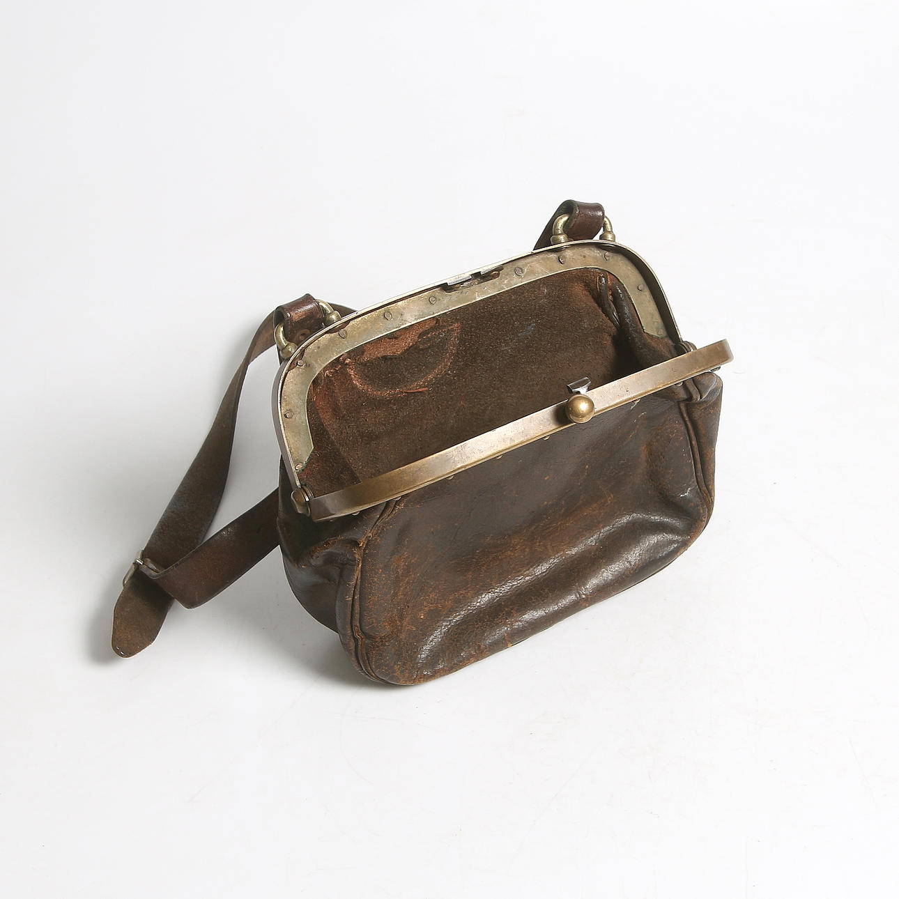 KONDUKTÖRSVÄSKA, läder, 1900-talets första halva.