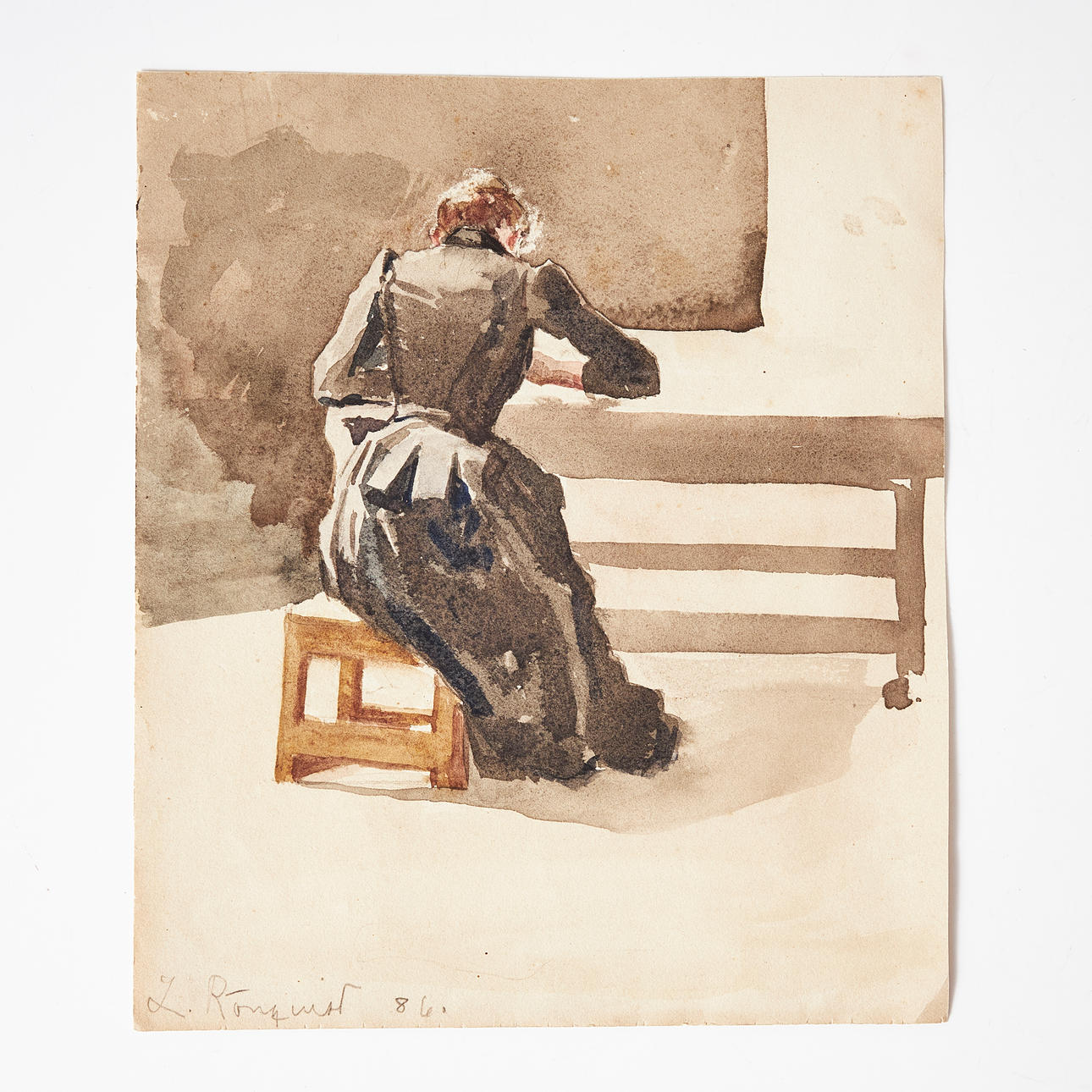 LOTTEN RÖNQUIST. Studie av kvinna. Konst - Teckningar - Auctionet