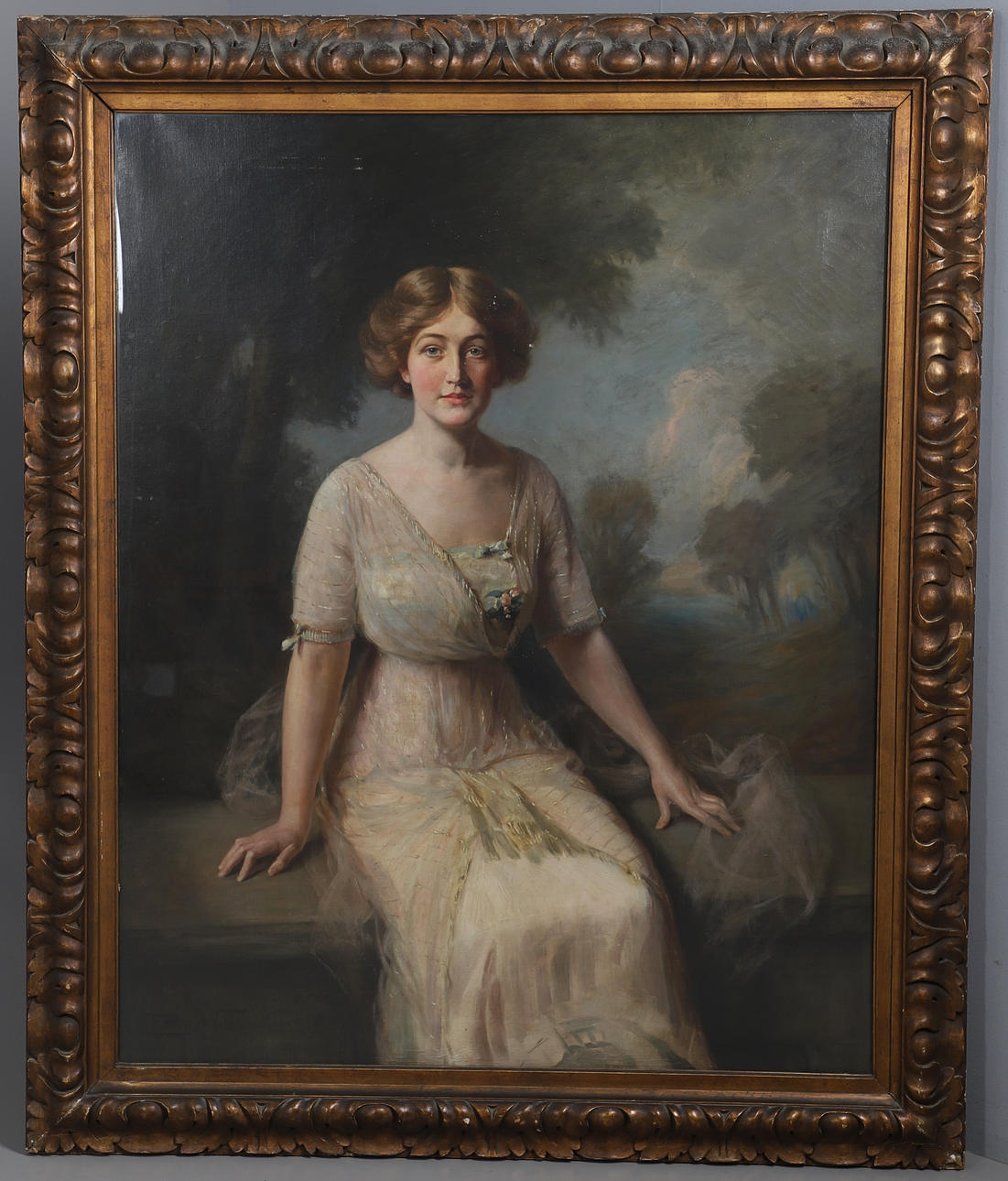 FRANK PERCY WILD (1861-1930). PORTRAIT OF A FASHIONABLE EDWARDIAN LADY.