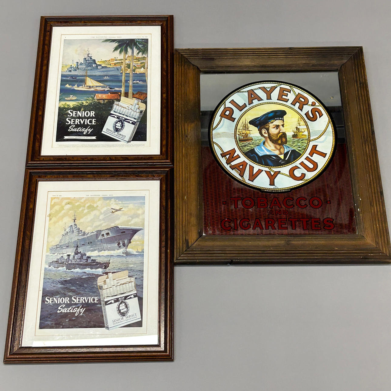 ADVERTISING MIRROR AND PRINTS.