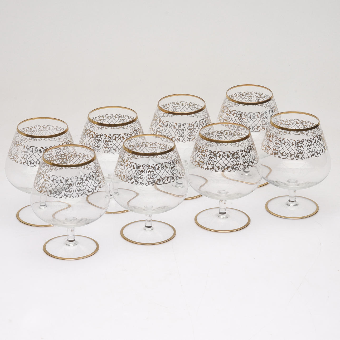 COGNAC CUPS, 8pcs, glass.