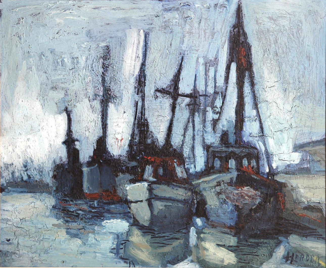 LARS HERDER. 1923-1976. Oil on panel, signed.