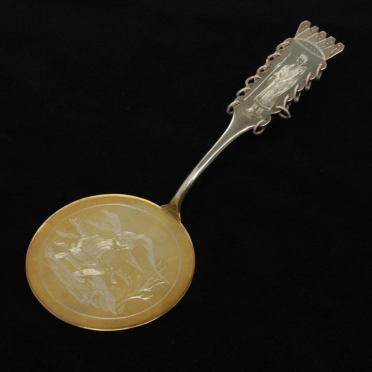 SERVERINGSBESTICK/KAKSPADE, silver, C O Persson, Haparanda, 1984.