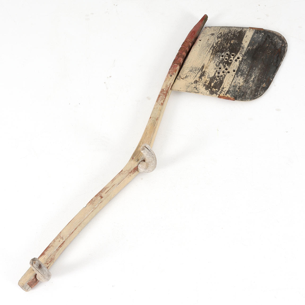 TOOLS, for agriculture, painted wood. 19th century.