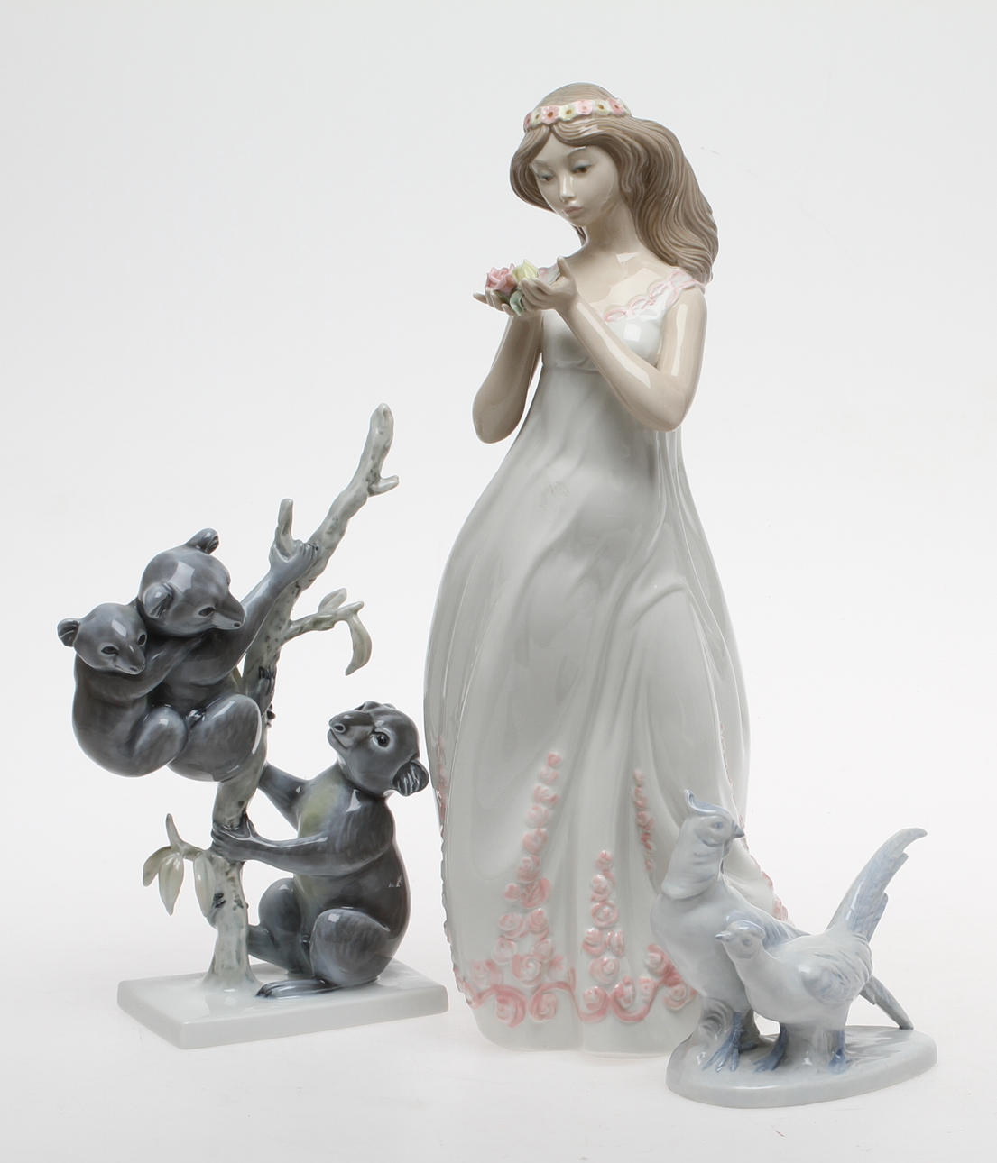 FIGURINER 3 st, porslin, bland annat Rosenthal.