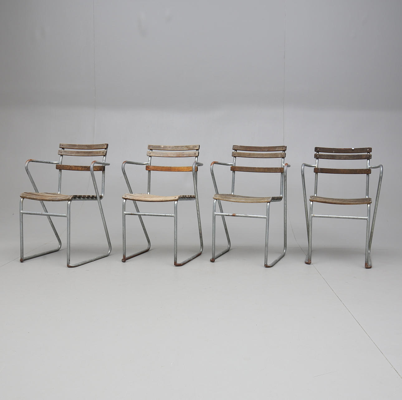 TRÄDGÅRDSSTOLAR, 4 st, Verkstads AB Lindqvist, Motala, 1900-talets andra hälft.