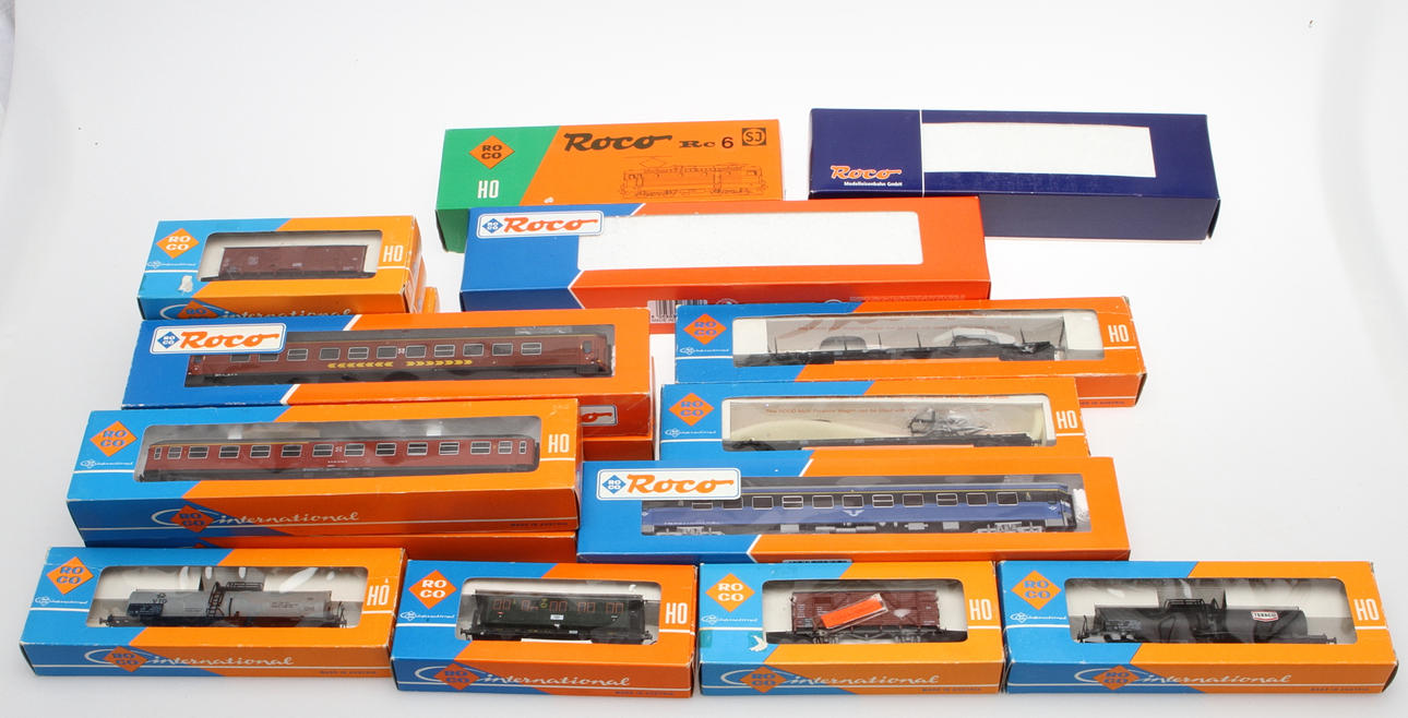MODELLOK OCH VAGNAR, 17, delar, Roco H0.