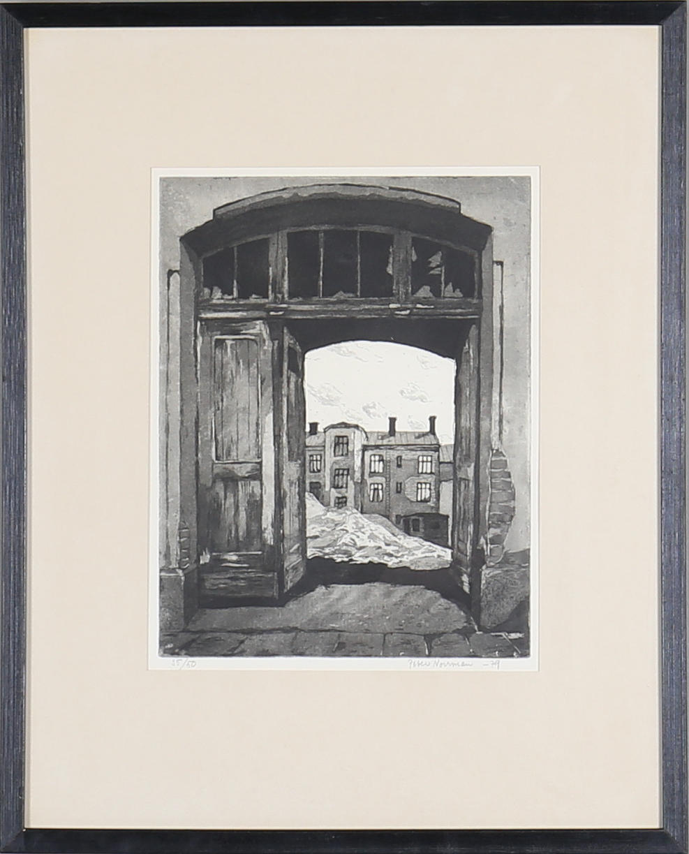 PETER NORRMAN. Stadslandskap, etsning, signerad samt numrerad 35/50.