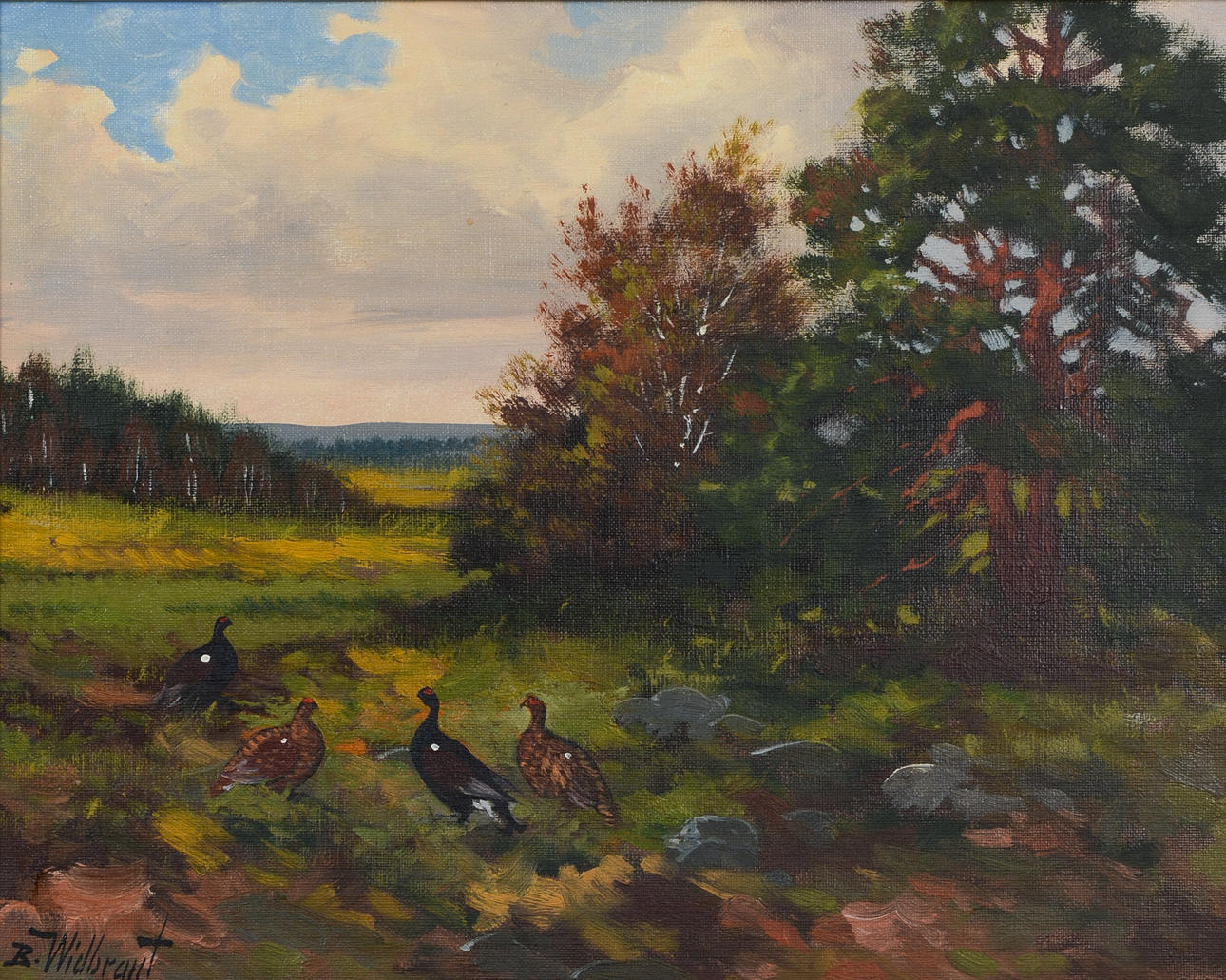 BERTIL WIDBRANDT. Landscape motif, oil on canvas, signed.