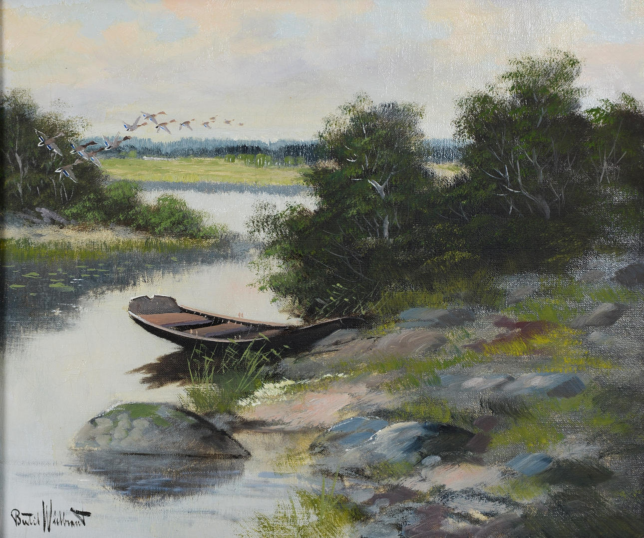 BERTIL WIDBRANDT. Landscape motif, oil on canvas, signed.