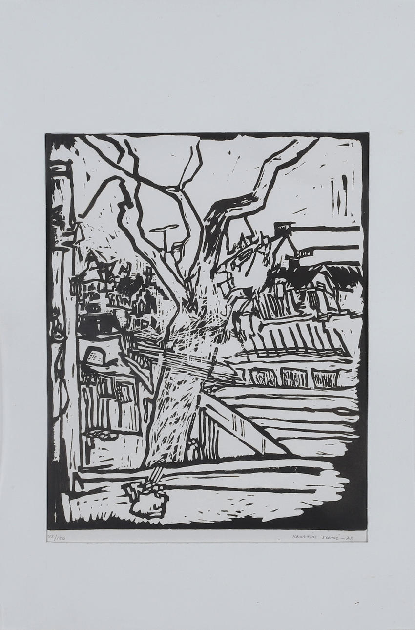 KERSTIN SUNI. linoleum cut, signed and numbered 88/150.